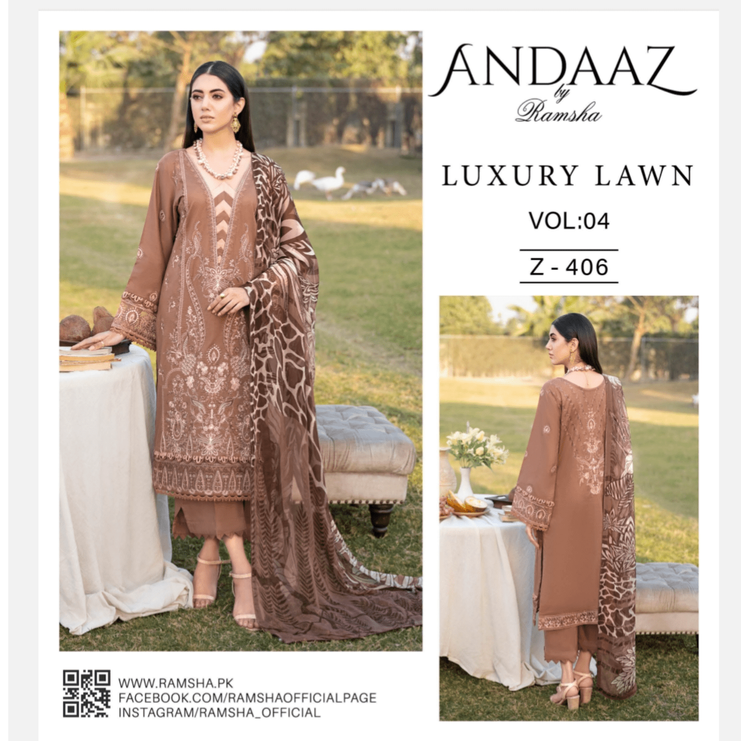 Ramsha Andaaz luxury Lawn  Vol 04 23