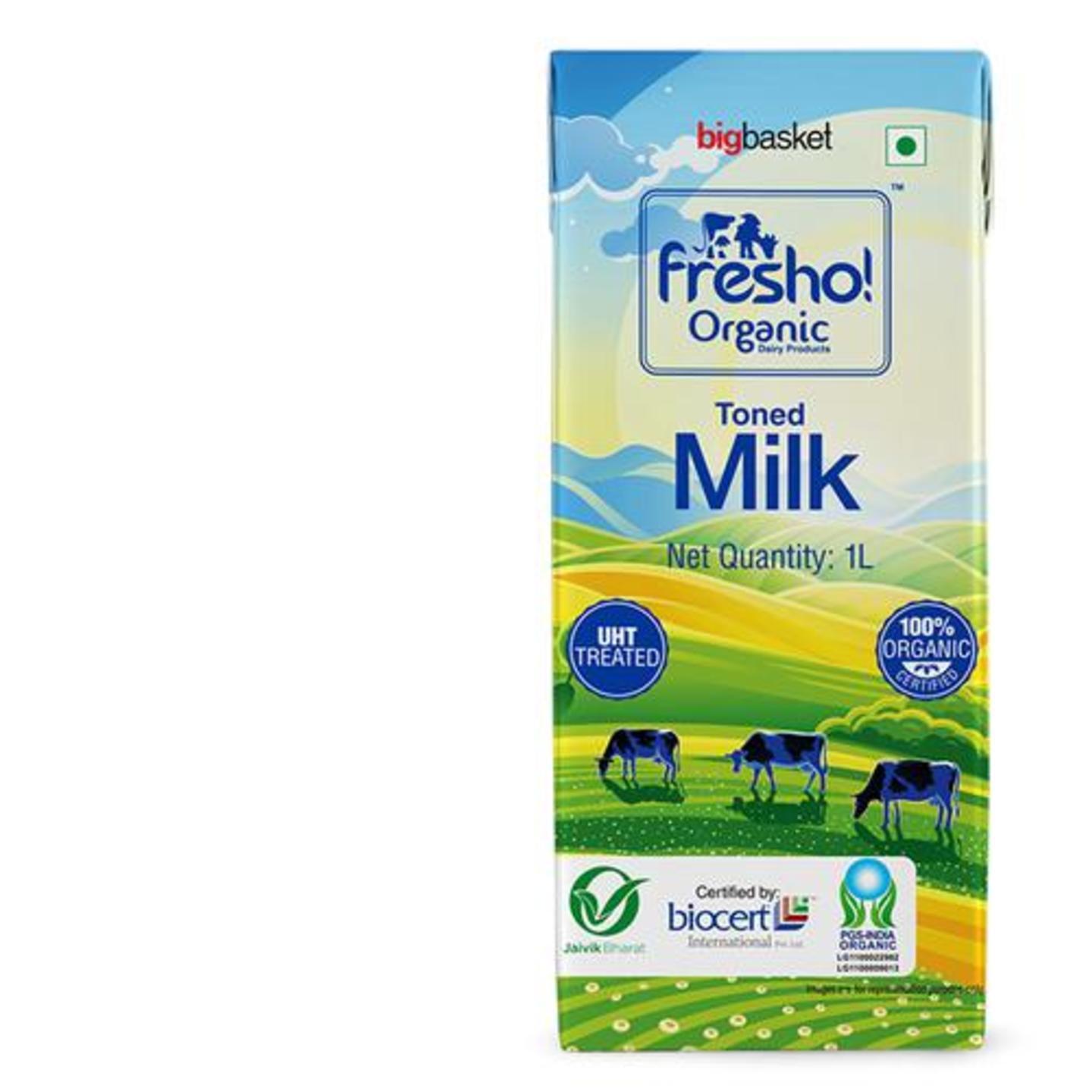 Organic Certified Organic Toned Milk, 1 L