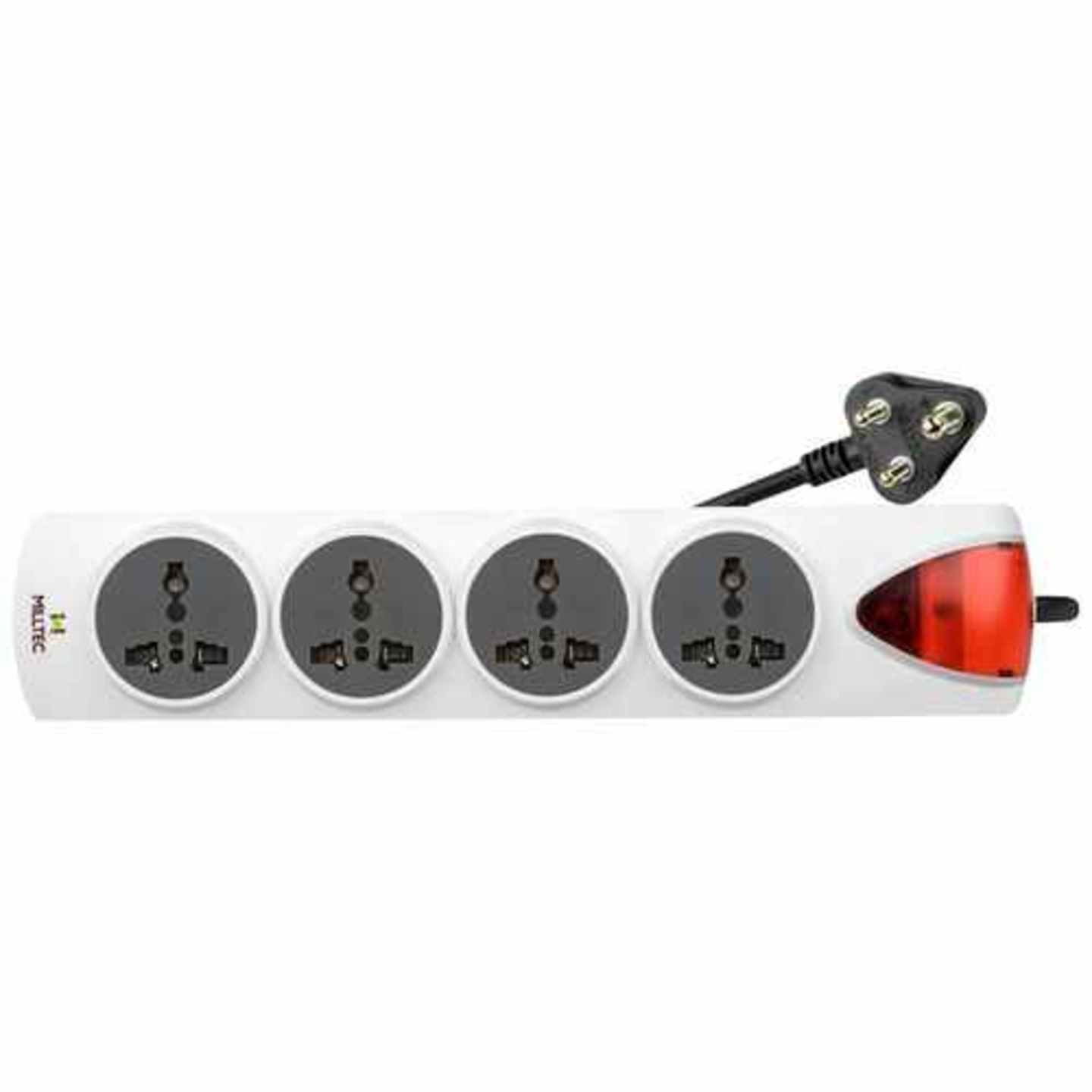 Milltec 4 Socket Power Strip/Cord With 2 Meter Wire 1079, 1 pc