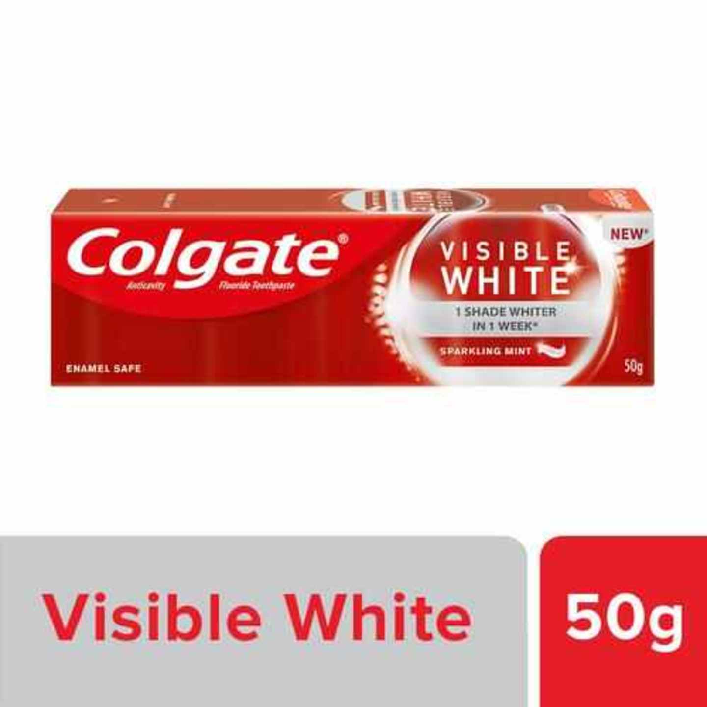 Colgate Visible White Colgate Toothpaste - Sparkling Mint,, 50 g