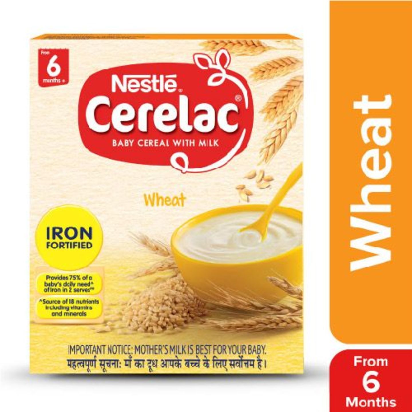 Nestle Cerelac Fortified Baby Cereal With Milk, Wheat - From 6 Months, 300 g Bag-In-Box