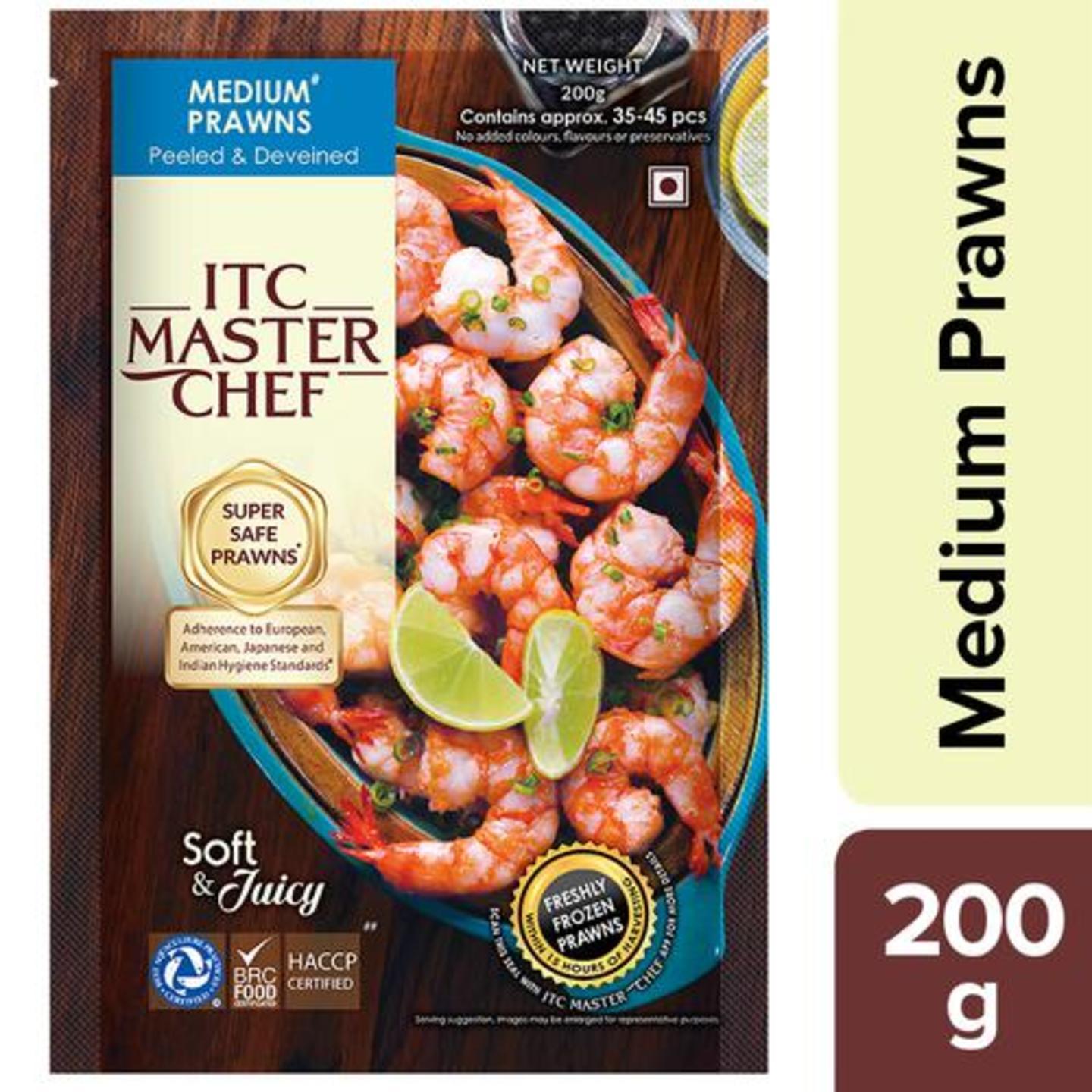 ITC Master Chef Prawns - Medium, Peeled & Deveined, 200 g