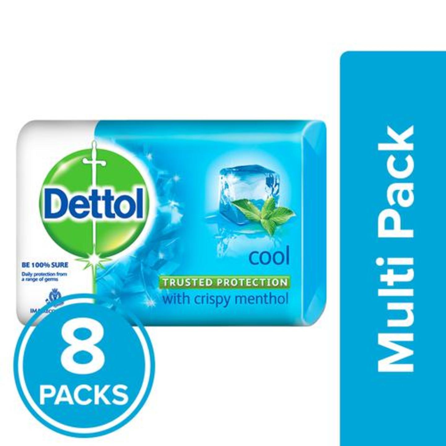 Dettol Bathing Bar Soap - Cool, 8x125 g Multipack