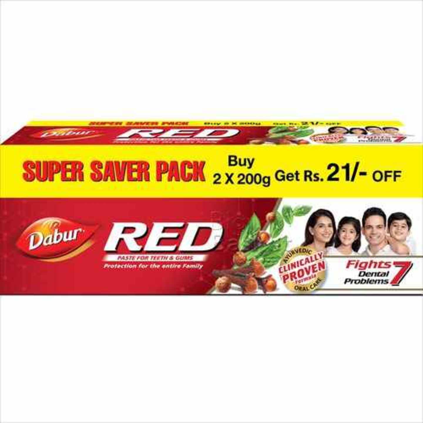 Dabur Red Ayurvedic Toothpaste, 200 + 200 gm