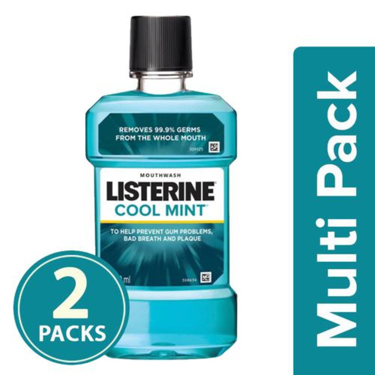 Listerine Mouthwash - Cool Mint, 2x500 ml Multipack