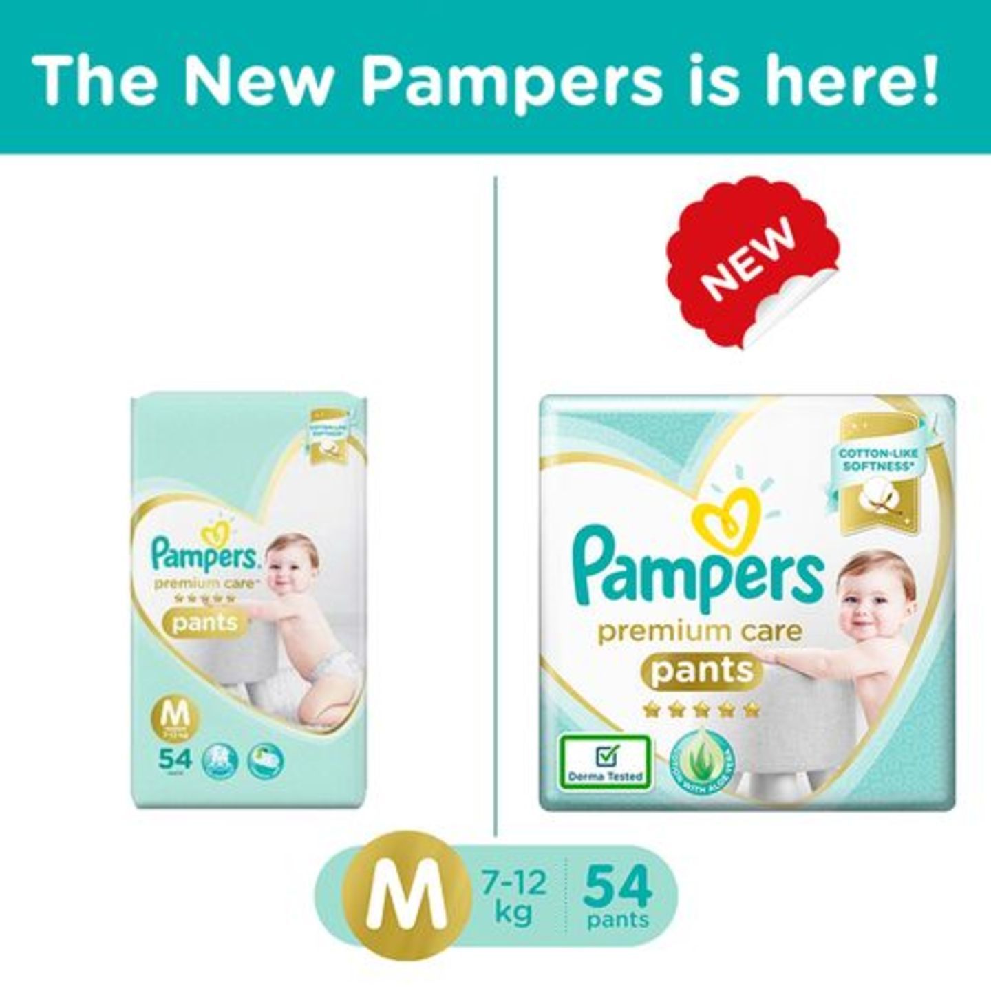 Pampers Premium Care Medium - 54 Diaper Pants, 54 pcs