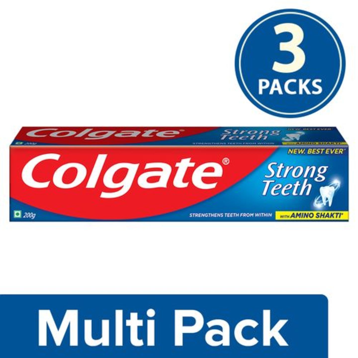 Colgate Toothpaste - Strong Teeth, Dental Cream, Anti Cavity, 3x200 g Multipack