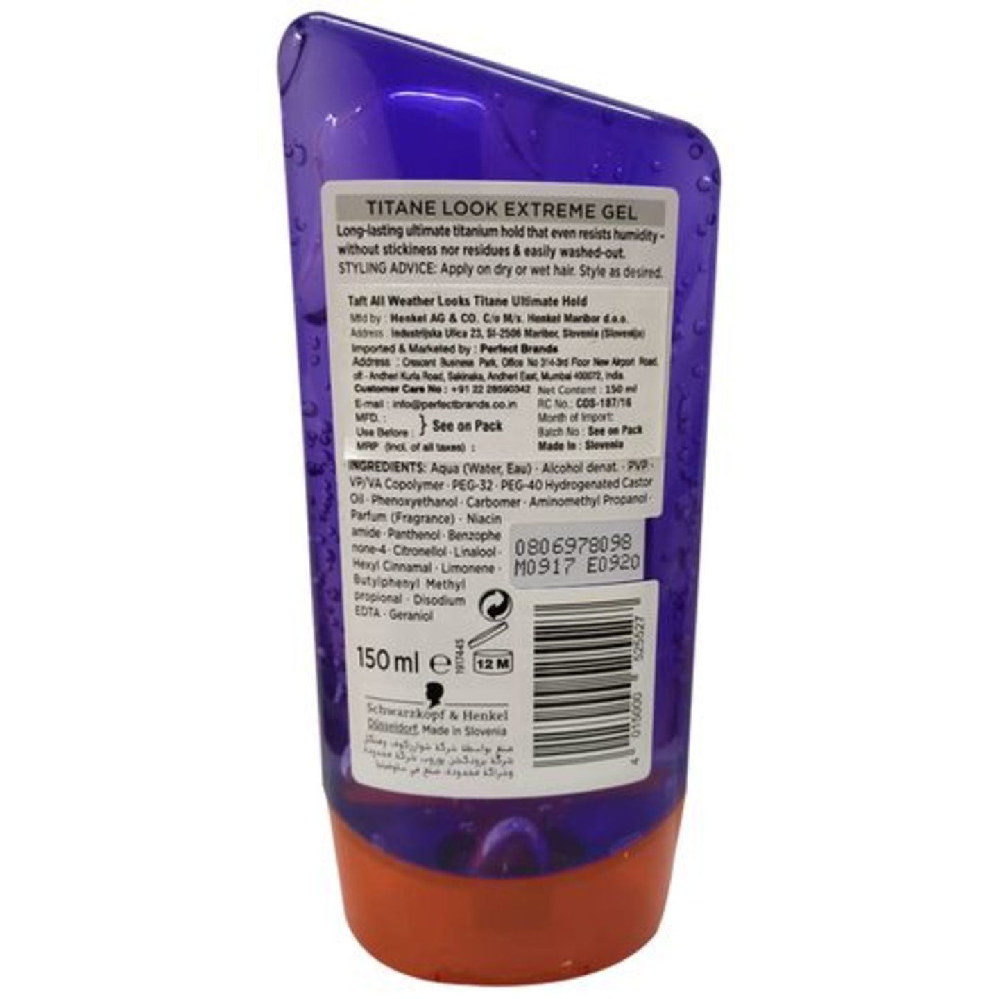 Schwarzkopf Taft Looks Titane Power Gel - Ultimate Hold 6, 150 ml