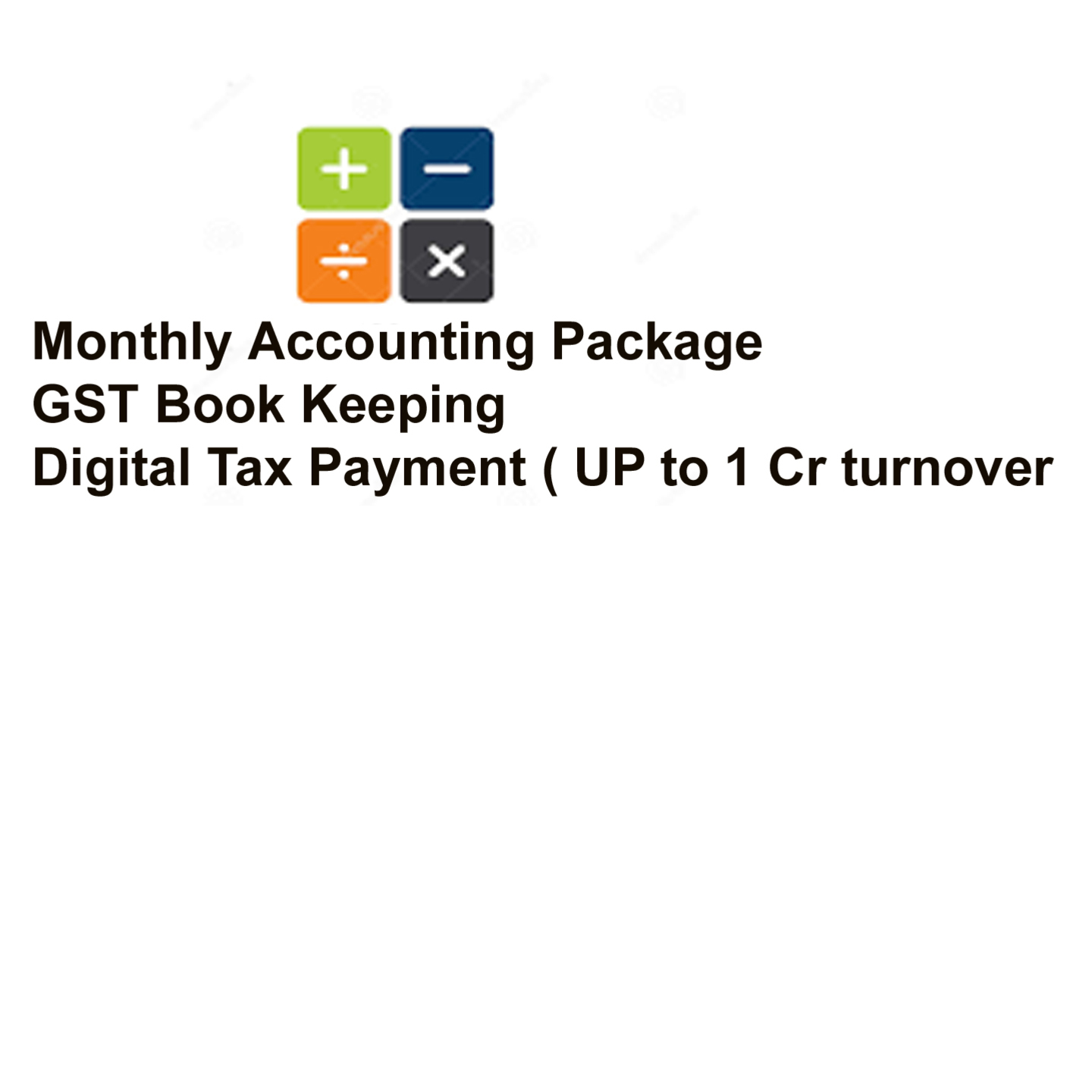 Monthly  Accounting Package Up to 1 Cr turnover