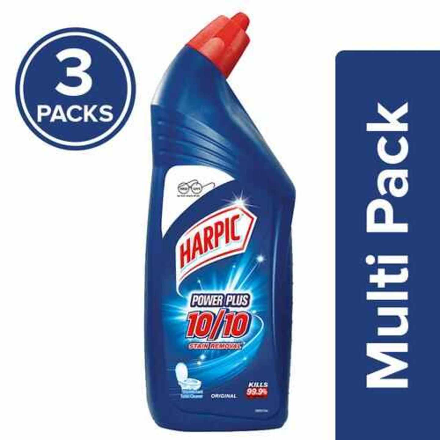 Harpic Disinfectant Toilet Cleaner - Original, Power Plus, 3x1 L Multipack