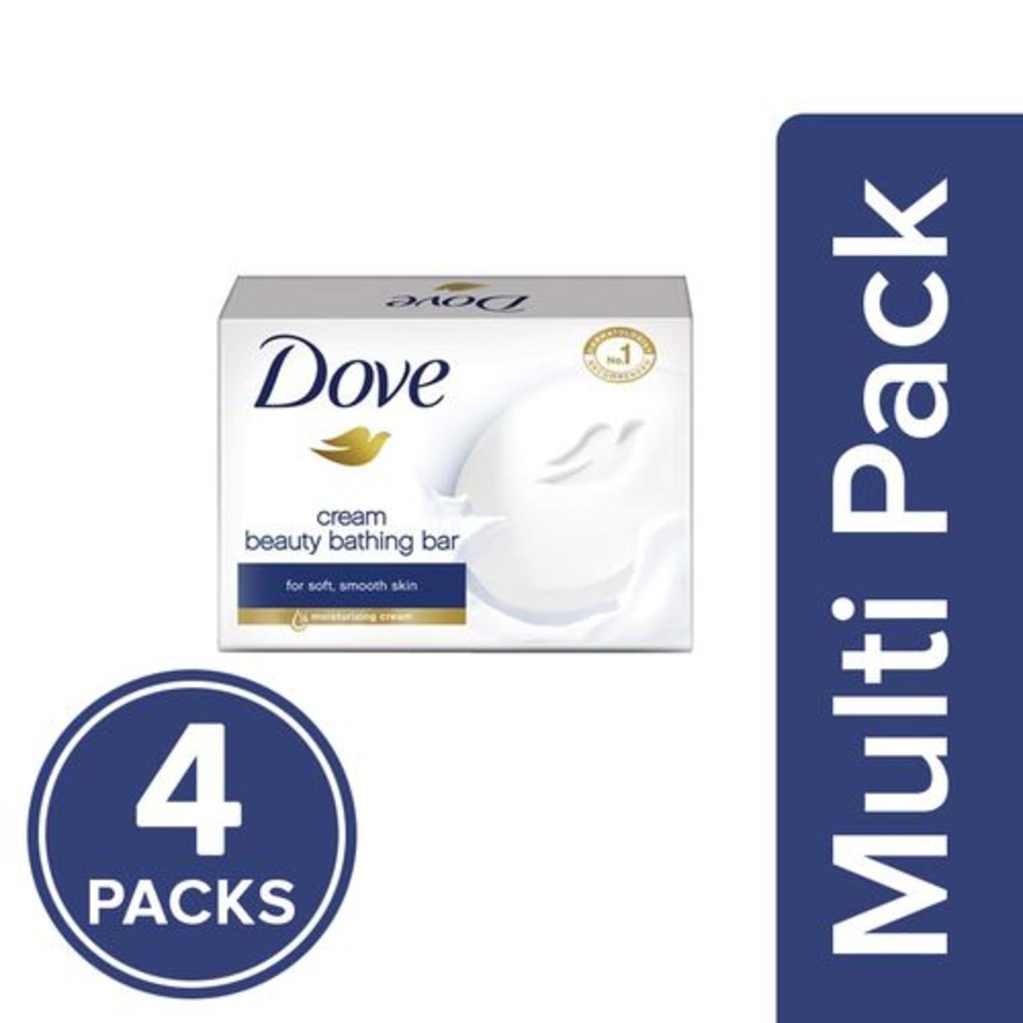 Dove Cream Beauty Bathing Bar Soap, 4x50 g Multipack