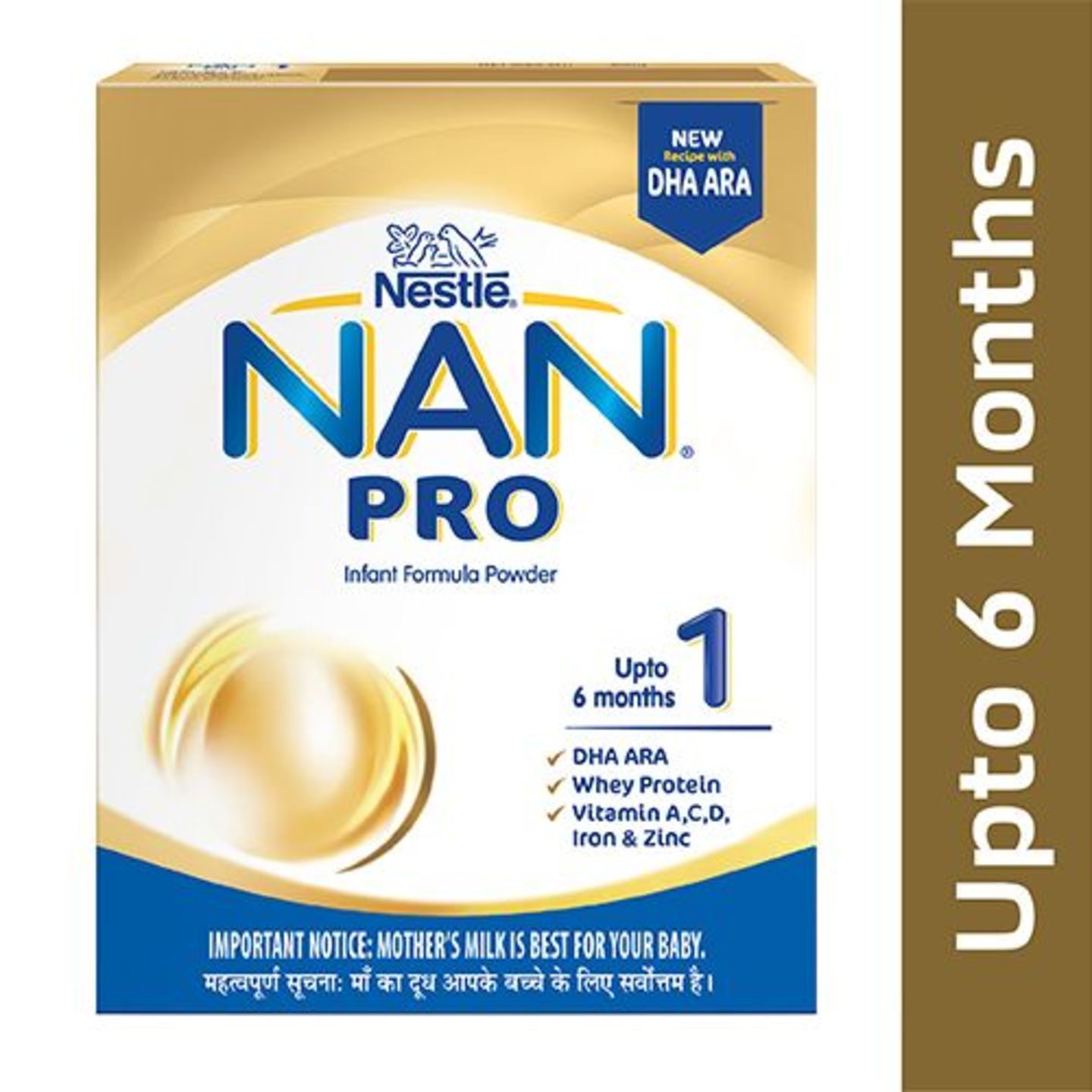 Nestle Nan Pro 1 Starter Infant Formula Powder - Upto 6 months, Stage 1, 400 g Bag-In-Box