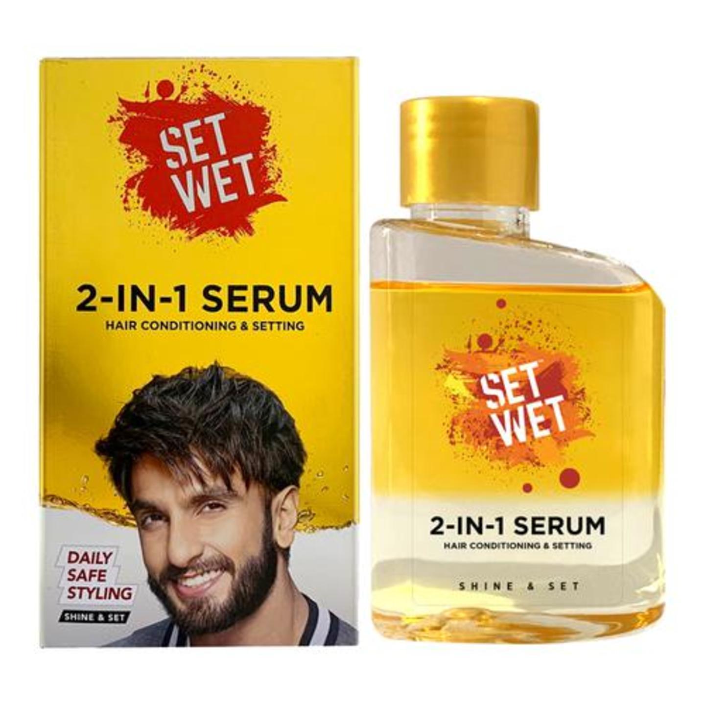Set Wet 2-In-1 Serum For Men - Shine & Set, 100 ml