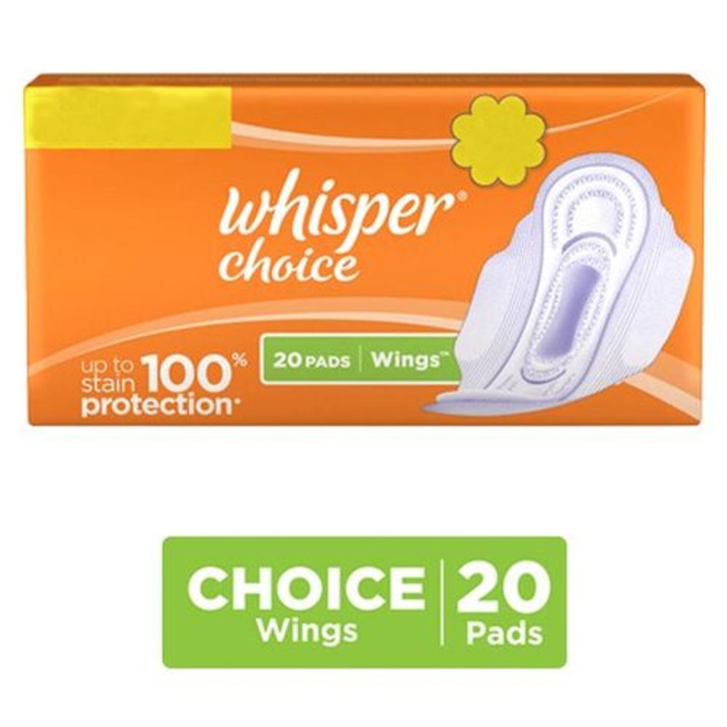Whisper Sanitary Pads - Choice Wings Regular, 20 pcs