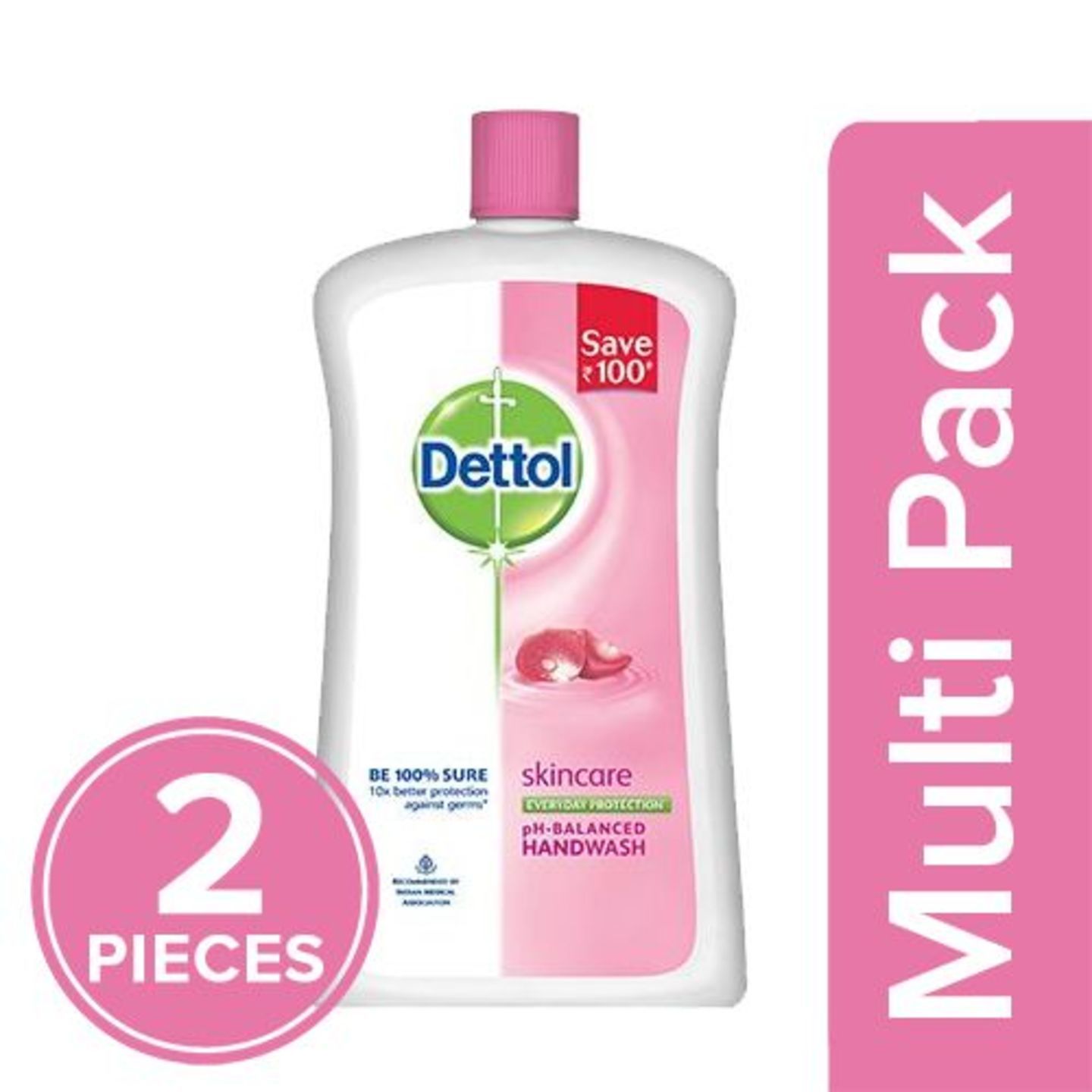 Dettol Liquid Hand Wash - Skin Care, 2x900 ml Multipack