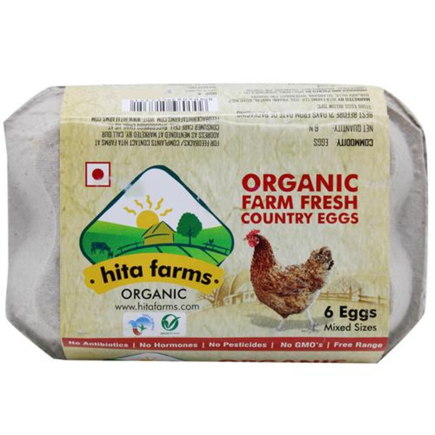 Hita Farms Eggs - Organic, Farm Fresh, Country, 6 pcs