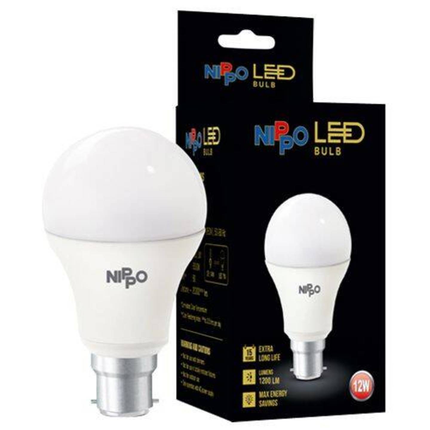 Nippo LED Bulb - 12 W, Cool Daylight, B22 Base, 1 pc