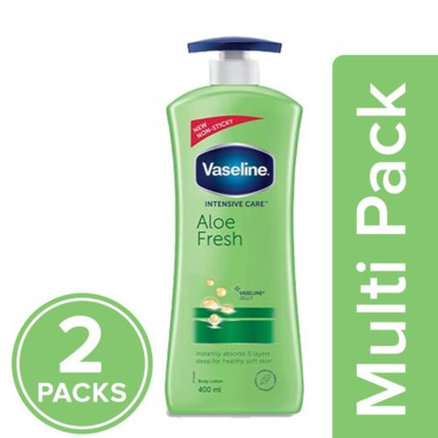 Vaseline Body Lotion - Aloe Fresh, Intensive Care, 2x400 ml (Multipack)