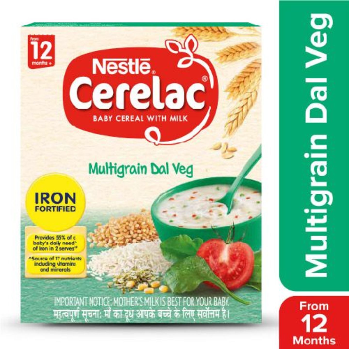 Nestle Cerelac Fortified Baby Cereal With Milk, Multigrain Dal Veg - From 12 Months, 300 g
