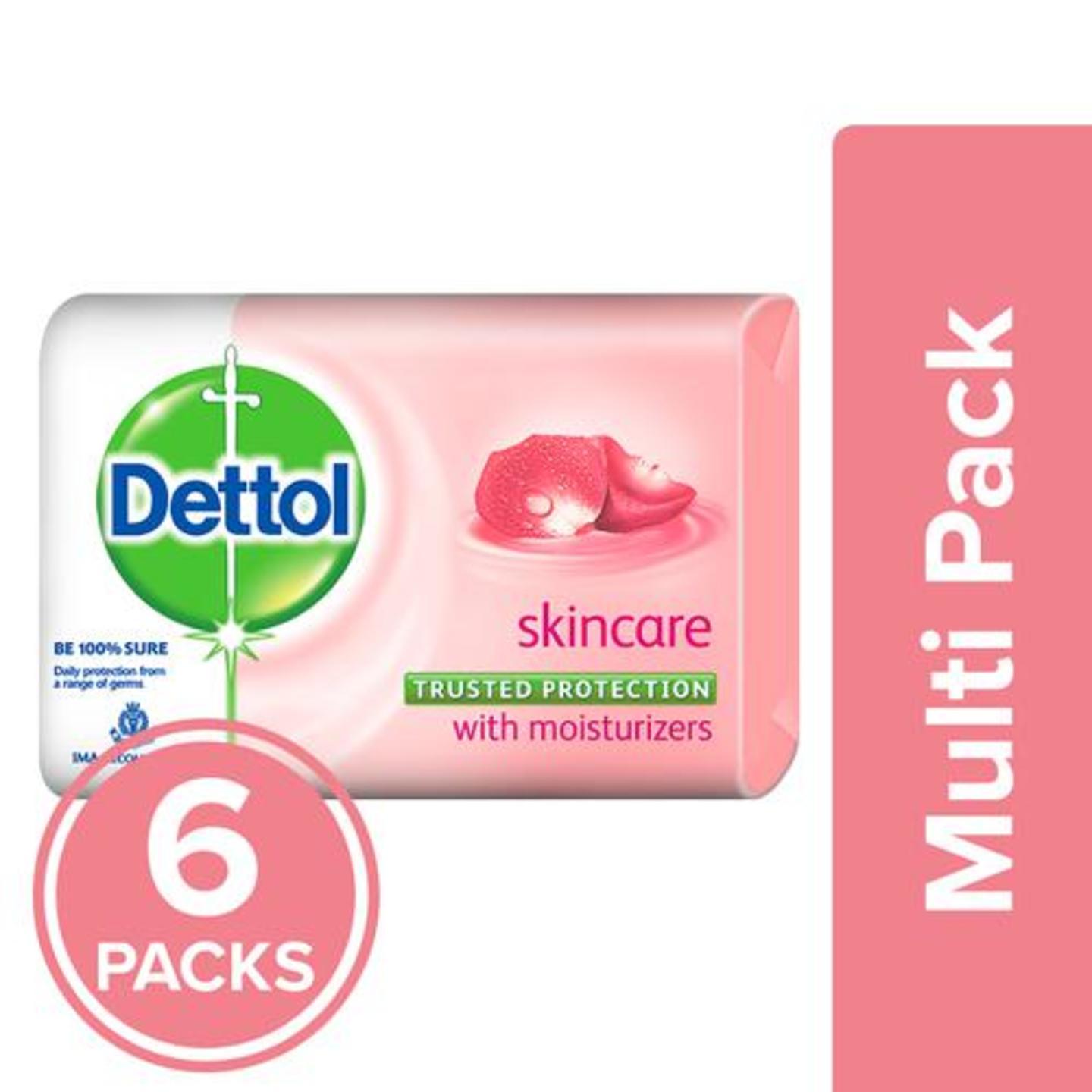Dettol Bathing Bar Soap - Skincare, 6x75 g Multipack