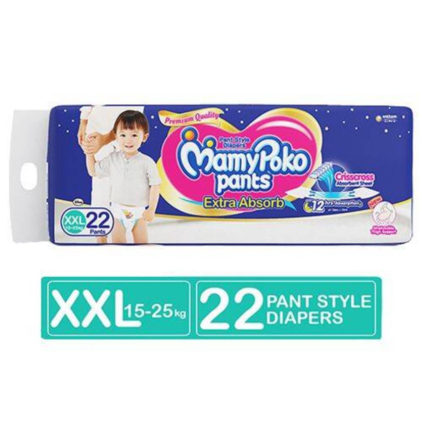 Mamypoko Pants - Extra Absorb Diaper, Extra Extra Large Size, 22 pcs