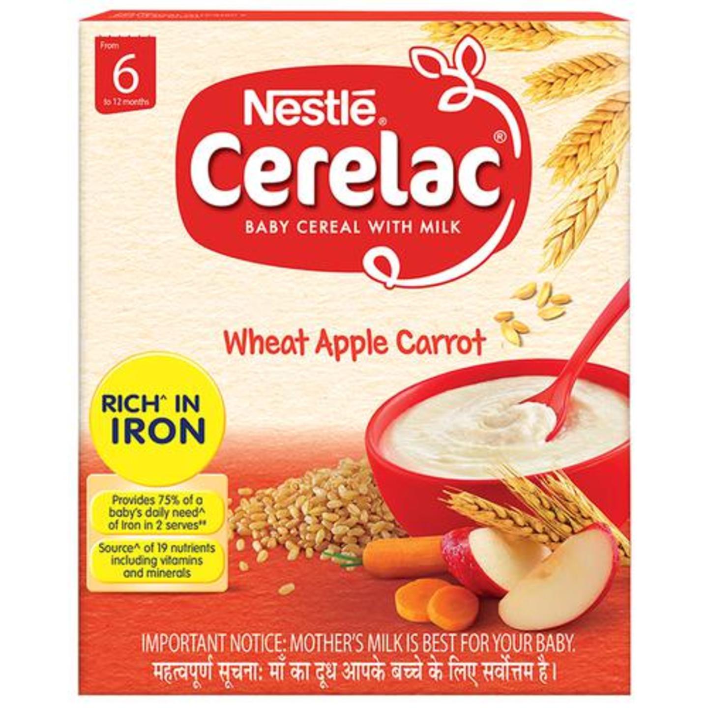 Nestle Cerelac Baby Cereal - Wheat Apple Carrot, 6 months +, 300 g