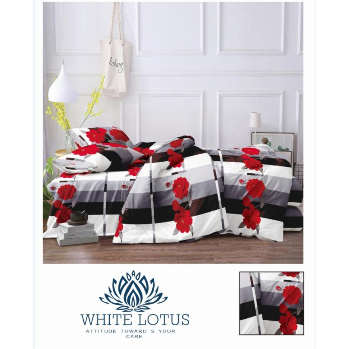 White lotus   3 pcs bedding set