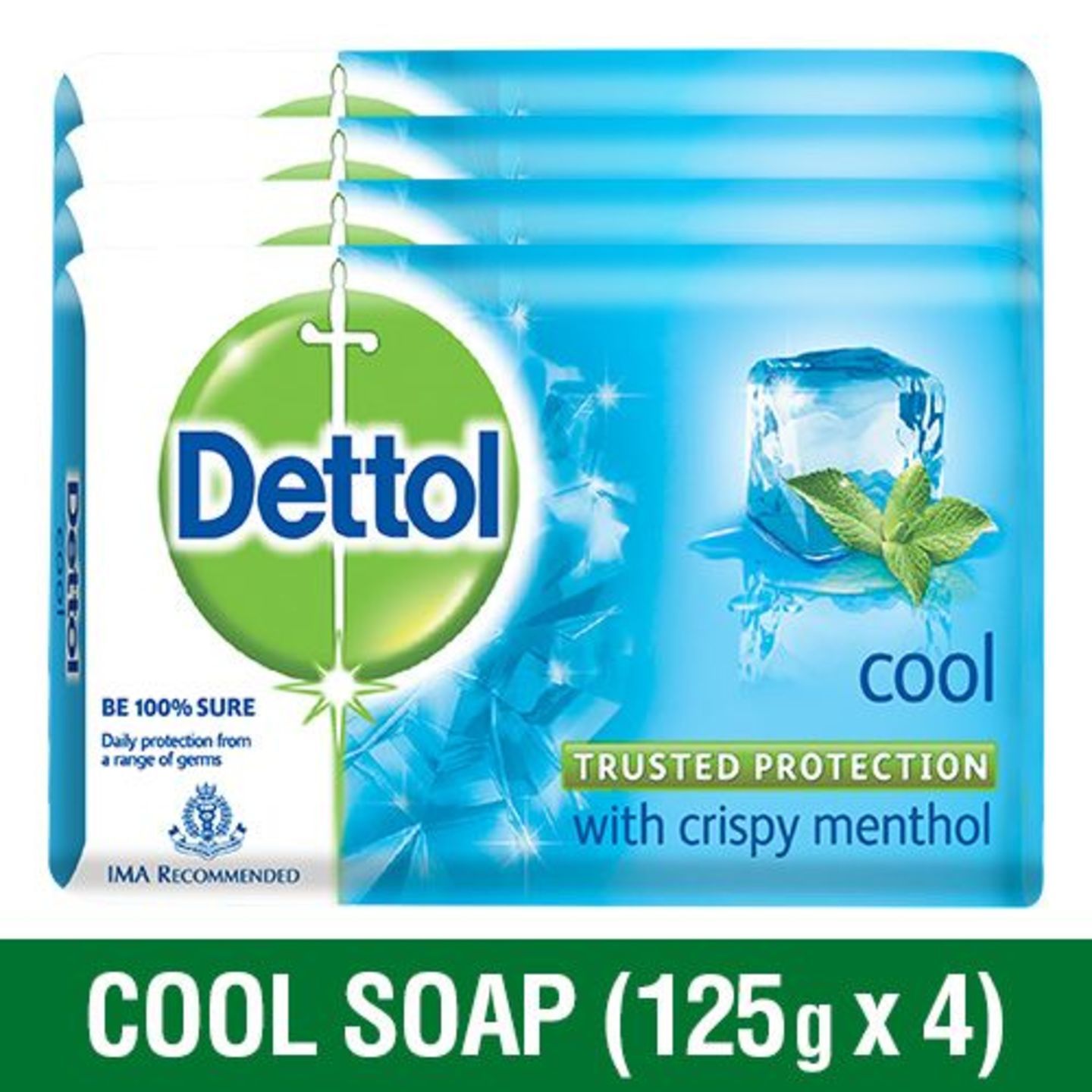 Dettol Bathing Soap - Cool, 4x125 g Multi Pack
