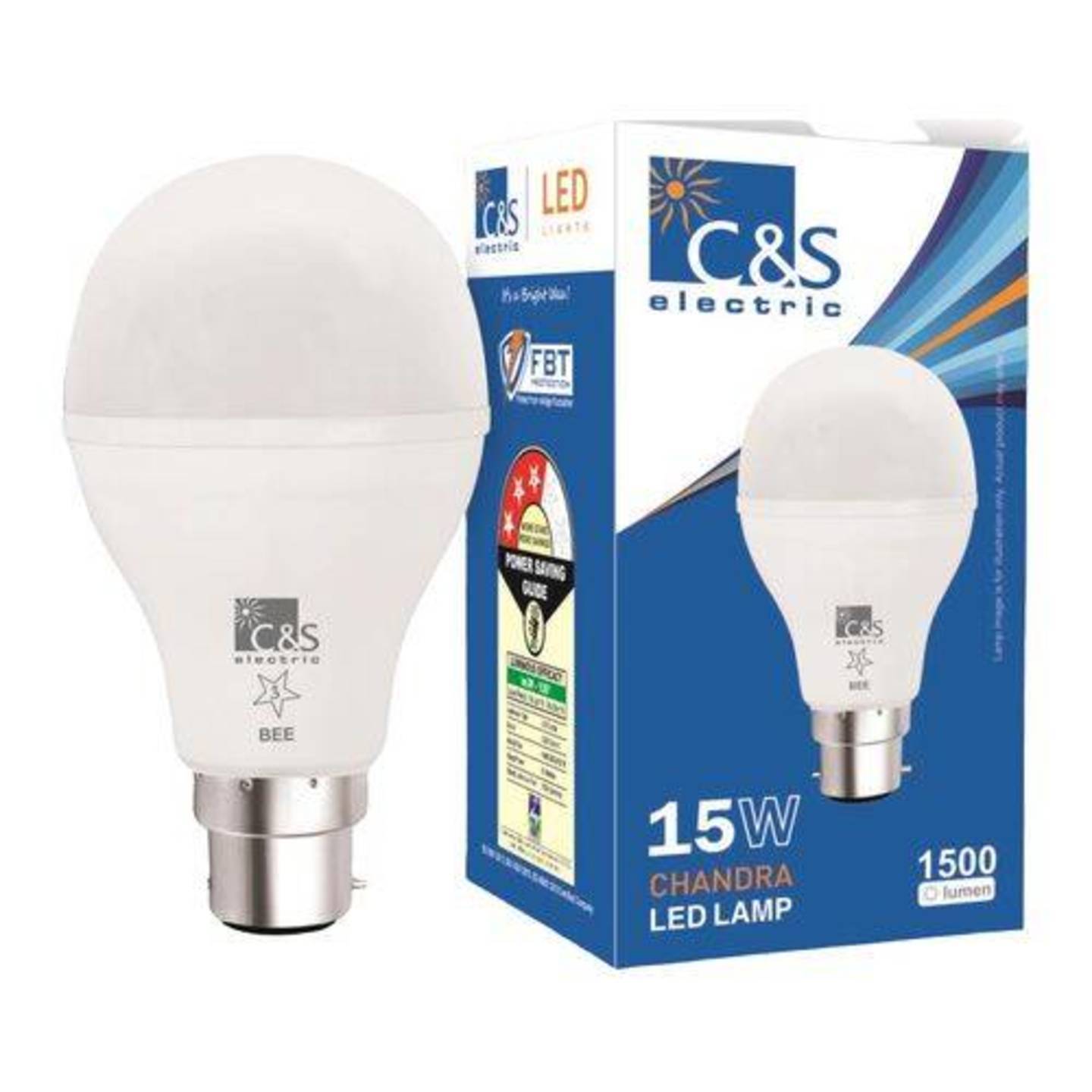 C&S Electric LED Bulb - 15 Watt, Cool White, B22, 1 pc