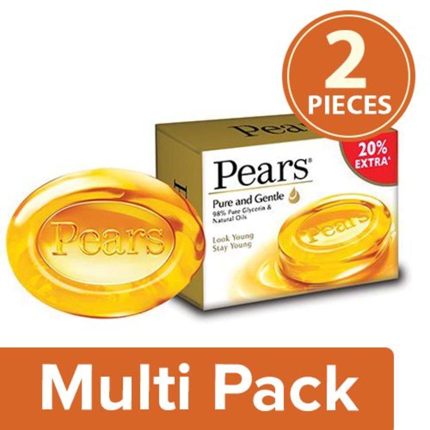 Pears Soap Bar - Pure & Gentle, 2x125 g Multipack