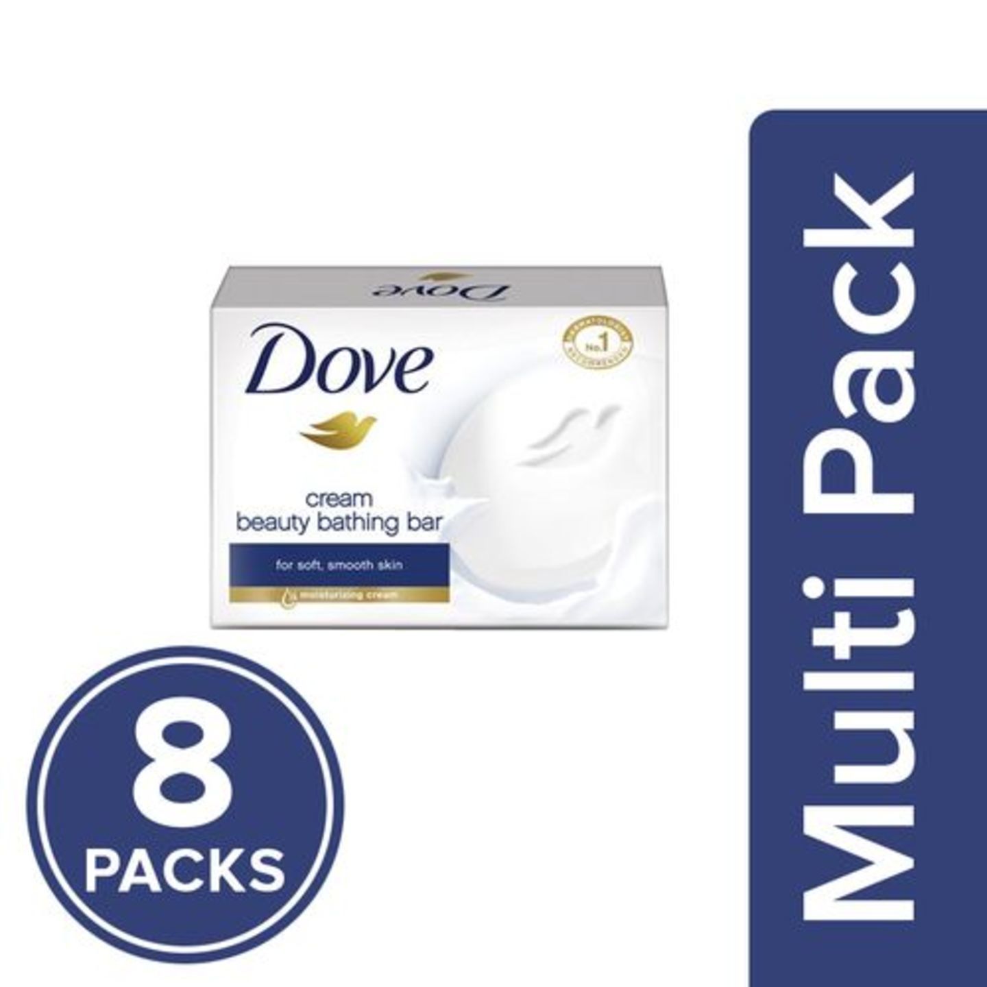 Dove Cream Beauty Bathing Bar Soap, 8x50 g Multipack