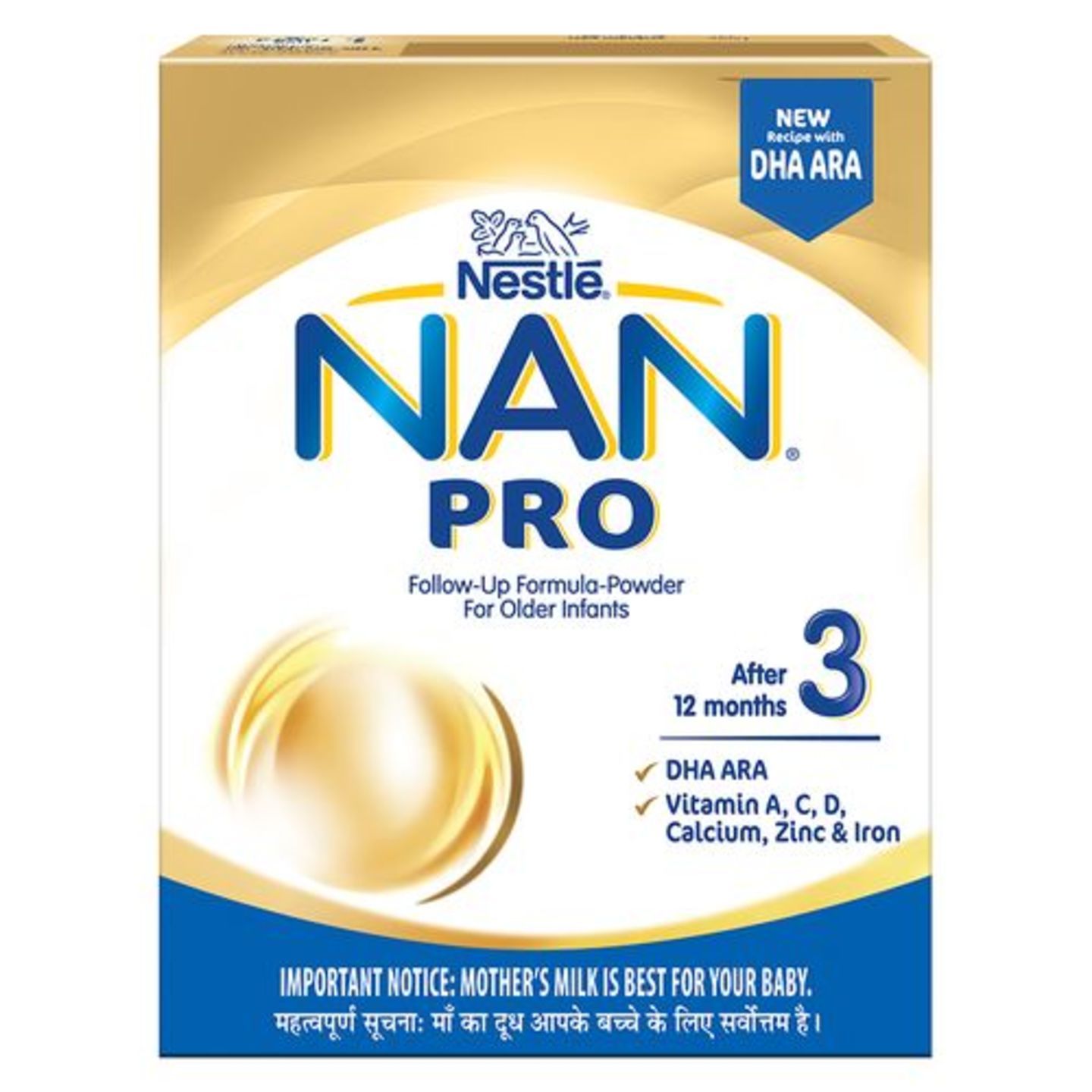 Nestle Nestle Nan Pro 3 Follow-up Formula Powder - After 12 months, Stage 3, 400 g Bag-In-Box