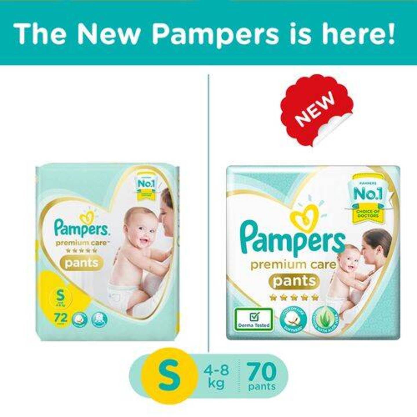Pampers Premium Care New Baby Small - 70 Pant Diapers, 70 pcs