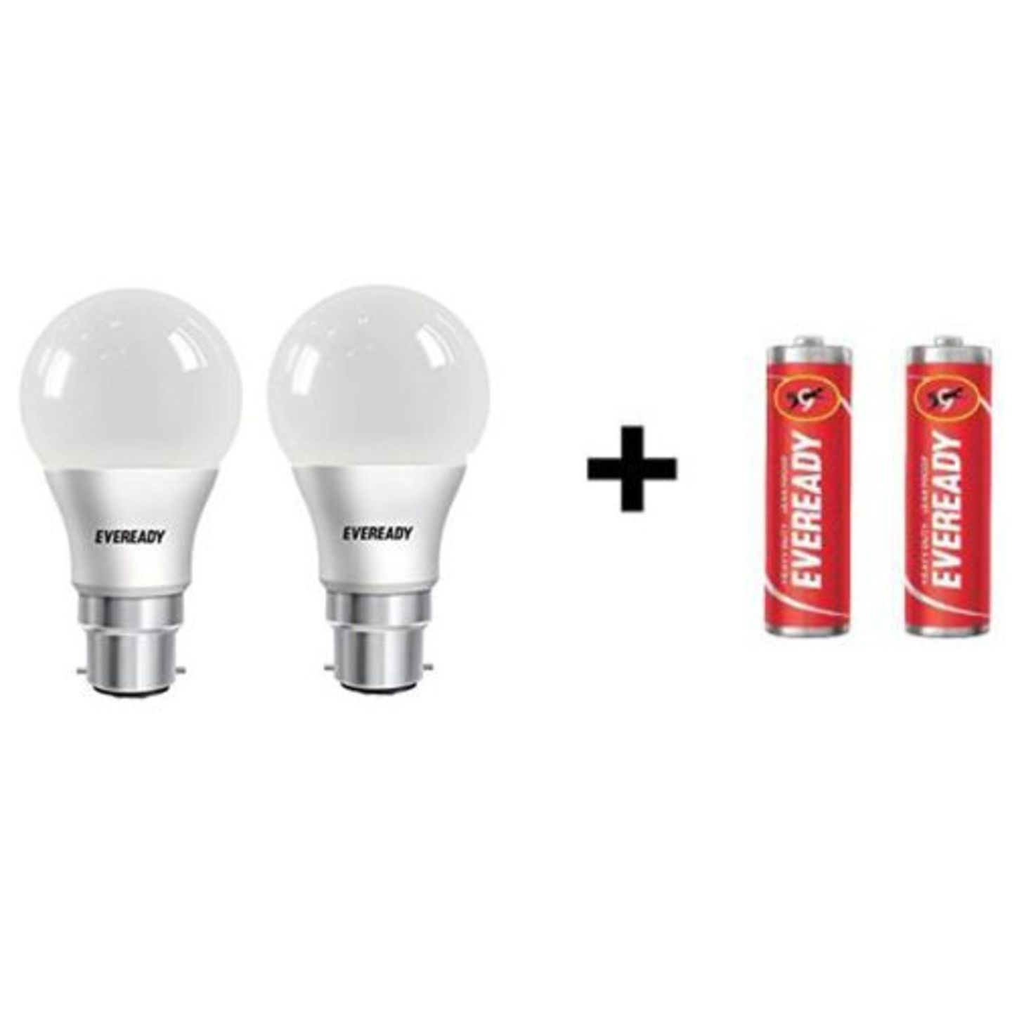 Eveready Combo - LED Bulb 9W + 9W, 2 pcs With Two AA Battery Free