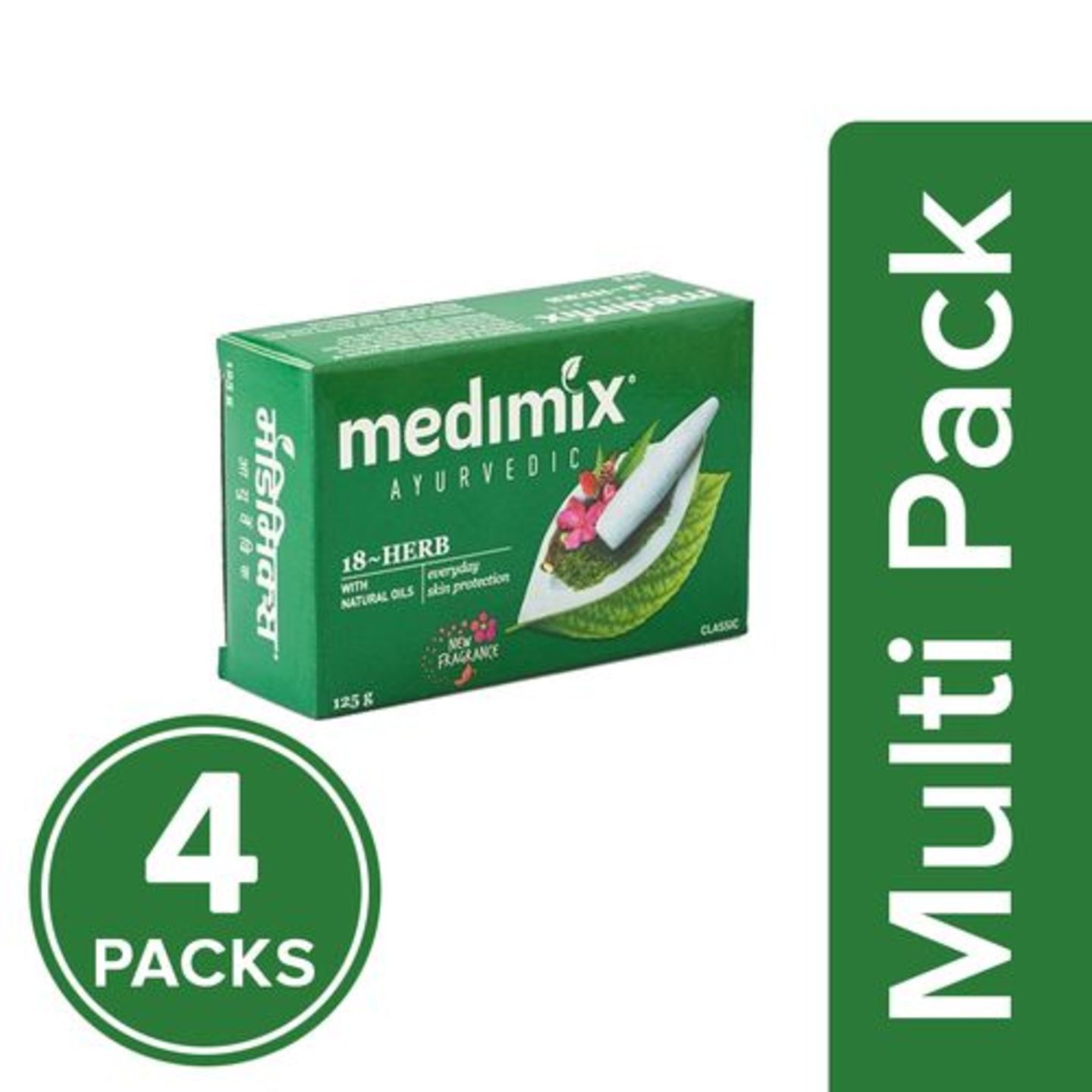 Medimix Bathing Soap - Ayurvedic Classic 18 Herbs, 4x75 g Multipack