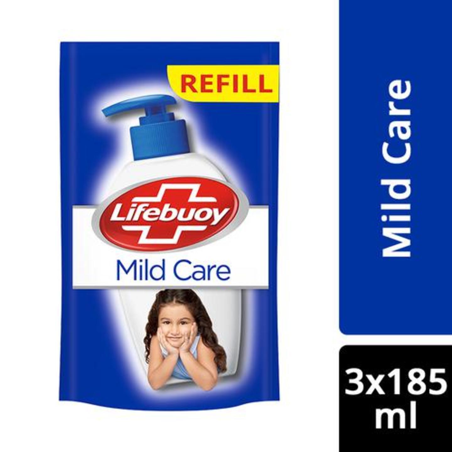 Lifebuoy Hand Wash - Mild Care, Germ Protection, 185 ml Pack of 3