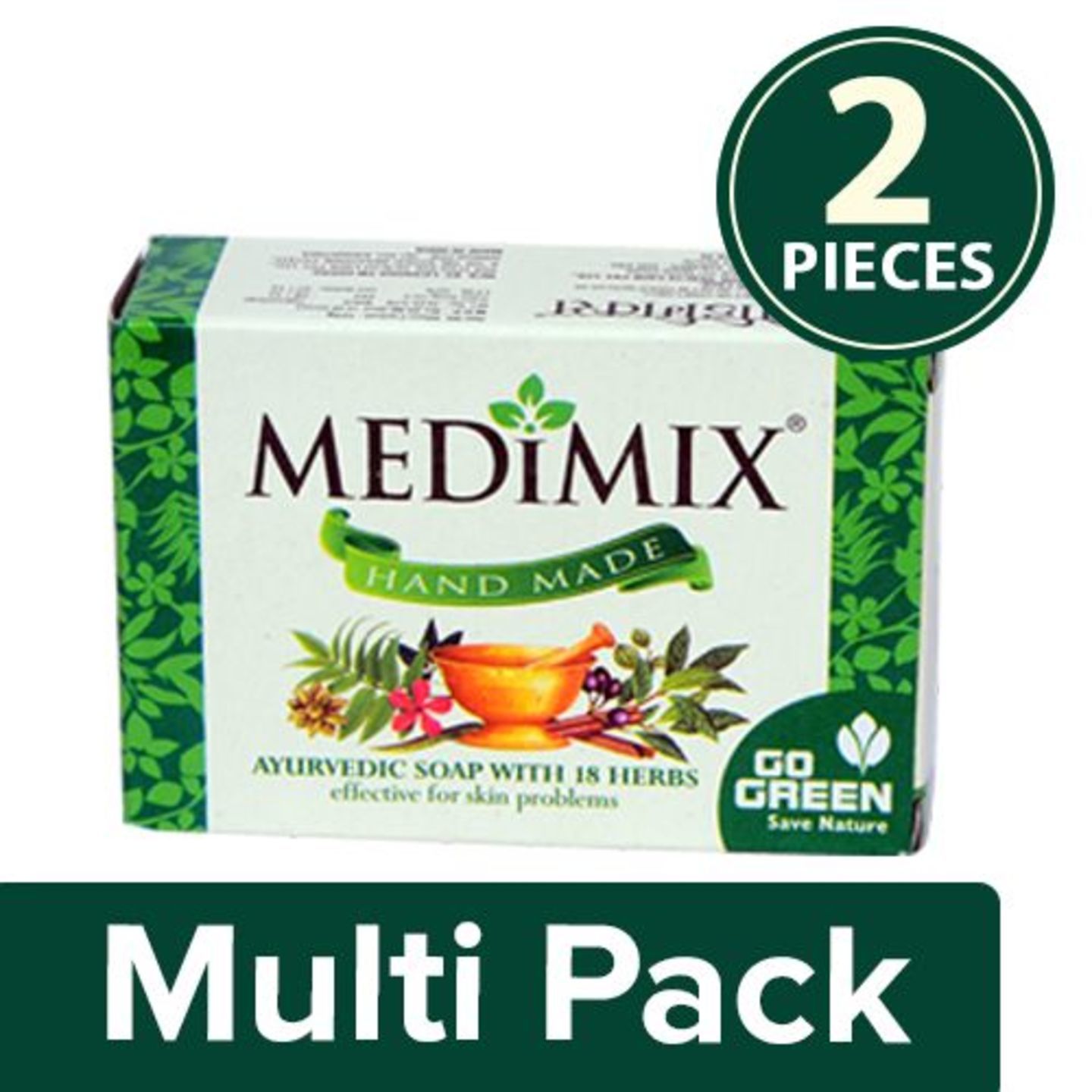 Medimix Bathing Soap - Ayurvedic Soap with 18 Herbs, 2x75 g Multipack