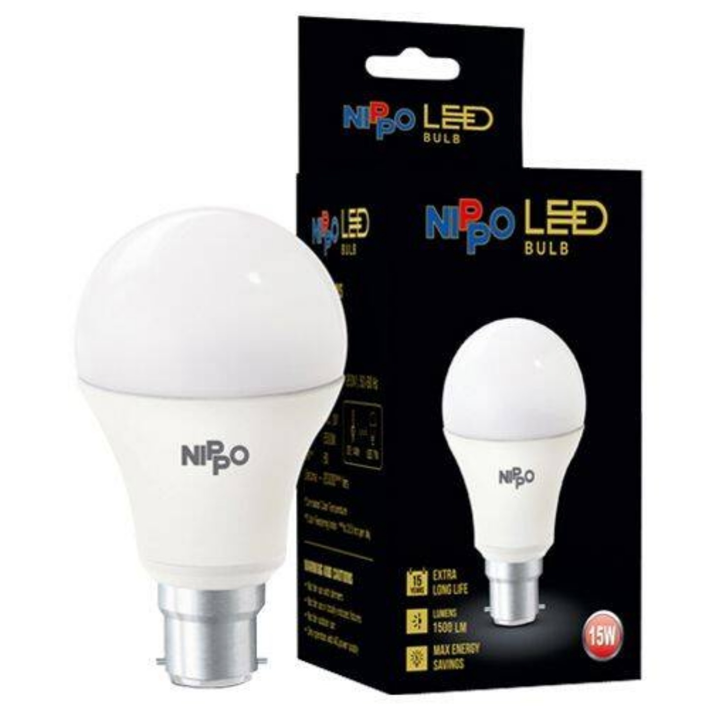 Nippo LED Bulb - 15 W, Cool Daylight, B22 Base, 1 pc