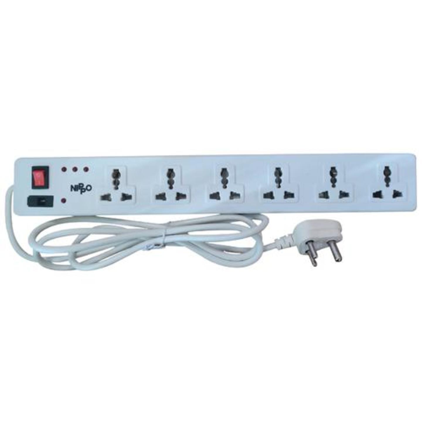 Nippo 6 Socket Power Strip/Cord With 2 Mtrs Wire, 1 pc
