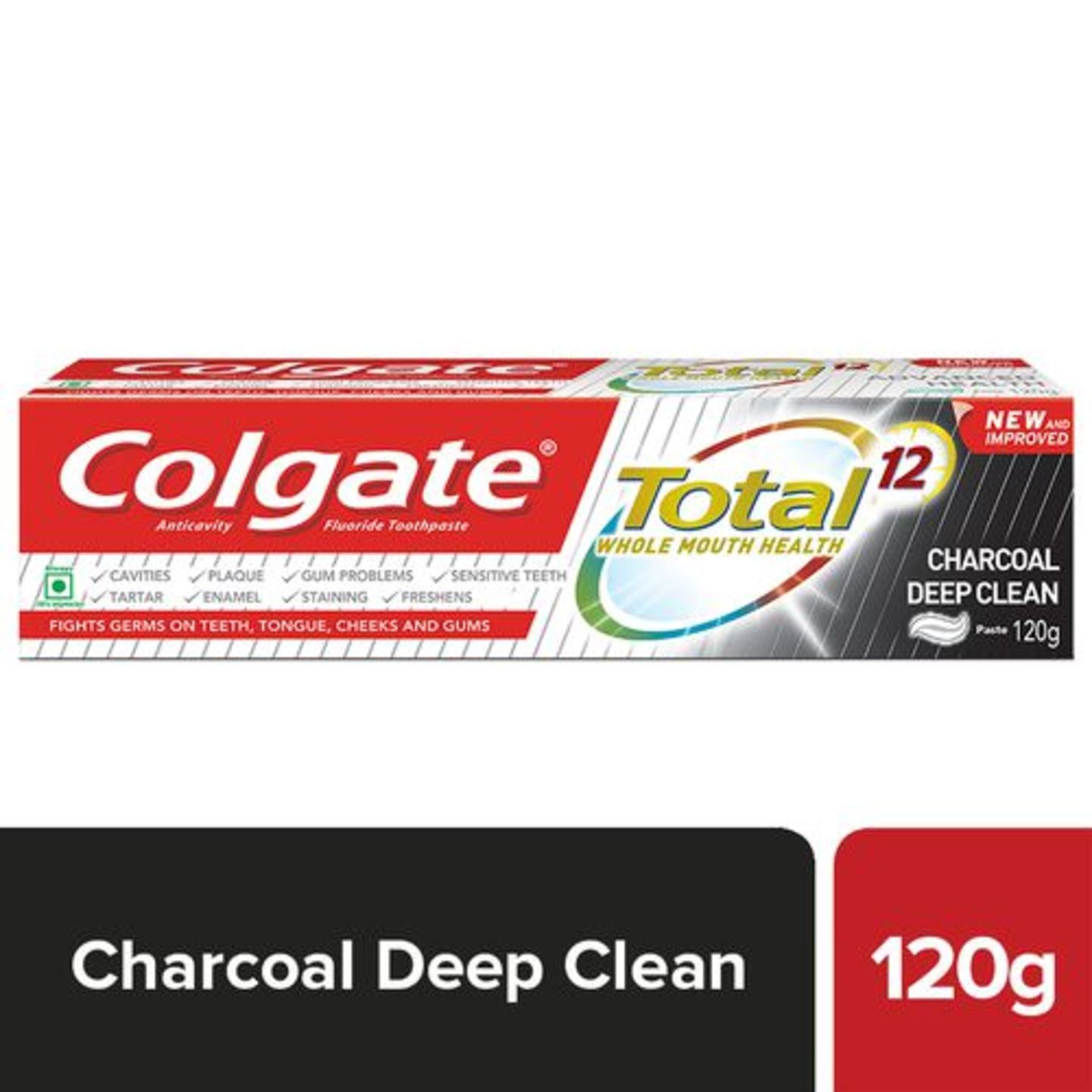 Colgate Toothpaste - Total, Charcoal, Anticavity, 120 g