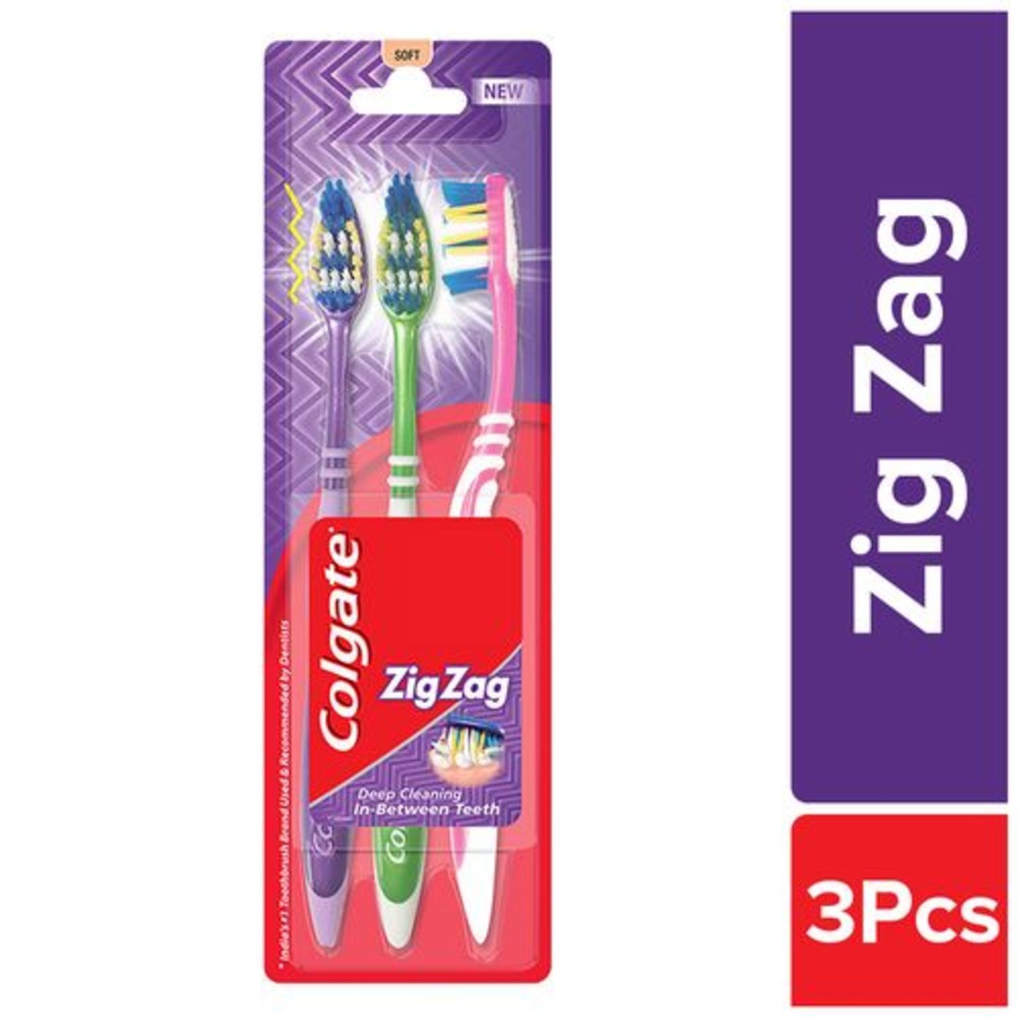 Colgate Toothbrush - ZigZag, Soft Bristles, 2 pcs Buy 2 Get 1 Free