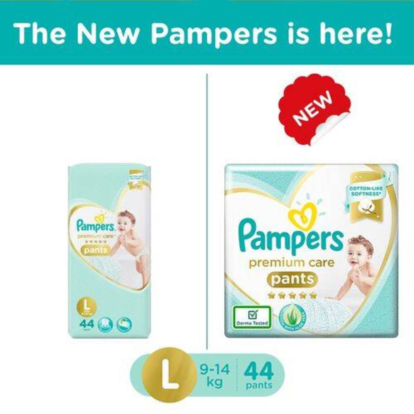 Pampers Premium Care Large - 44 Diaper Pants, 44 pcs