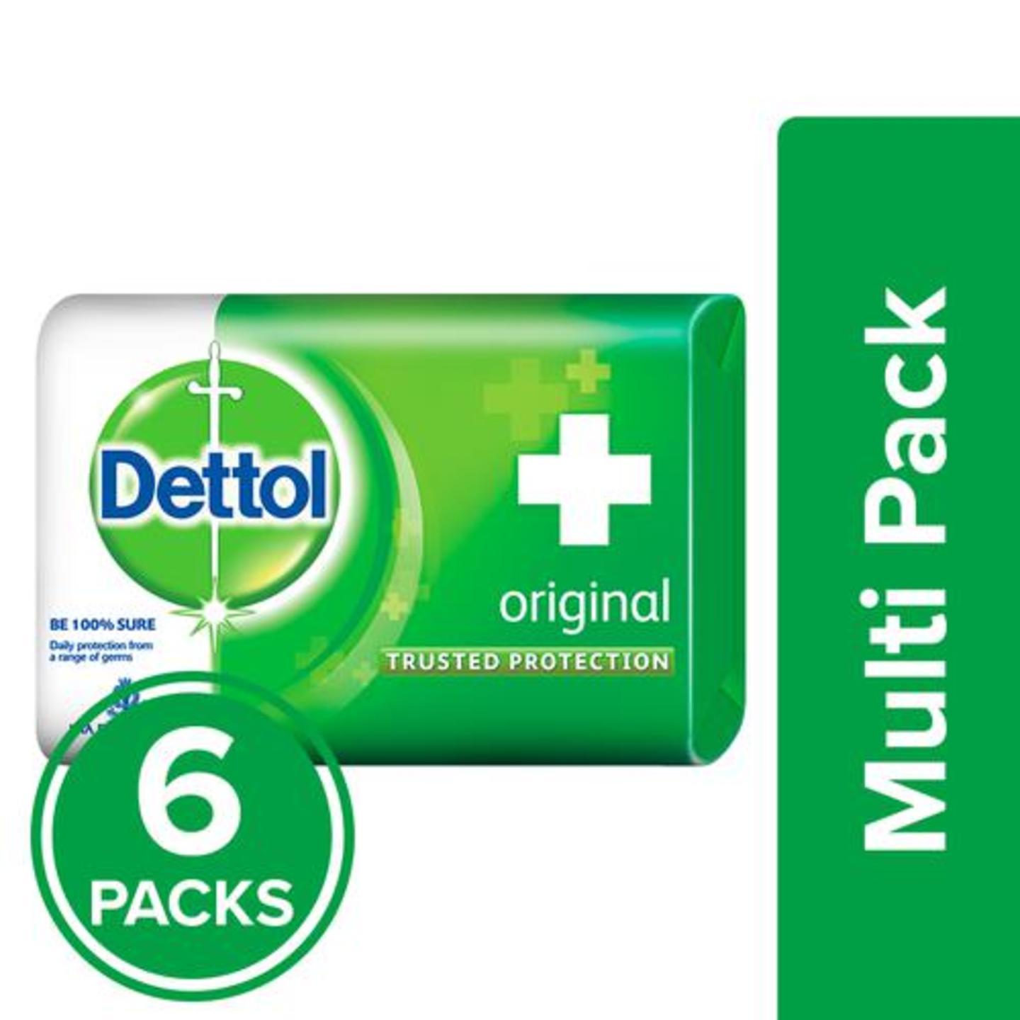 Dettol Bathing Bar Soap - Germ Protection, Original, 6x125 g Multipack