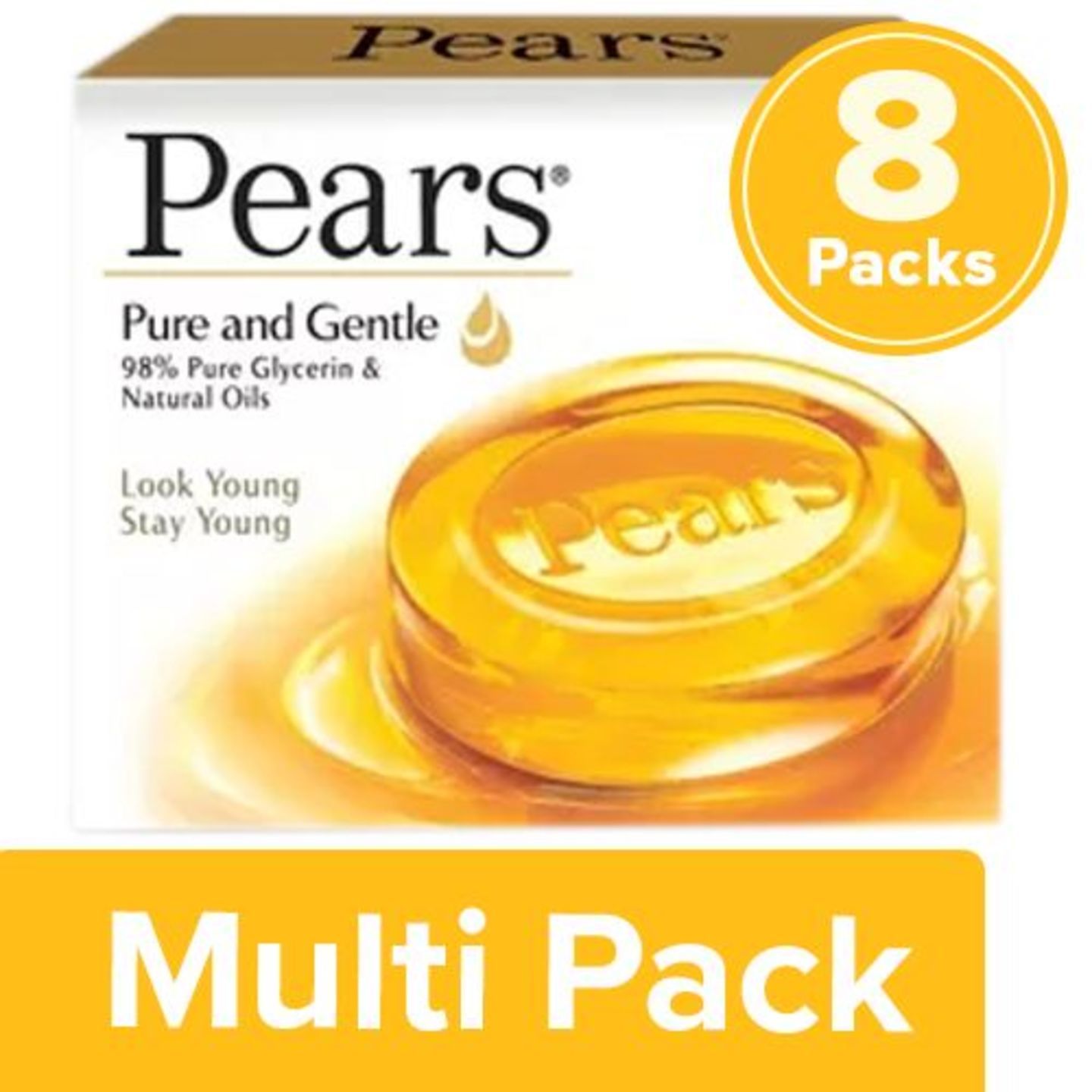 Pears Soap Bar - Pure & Gentle, 8x125 g Multipack