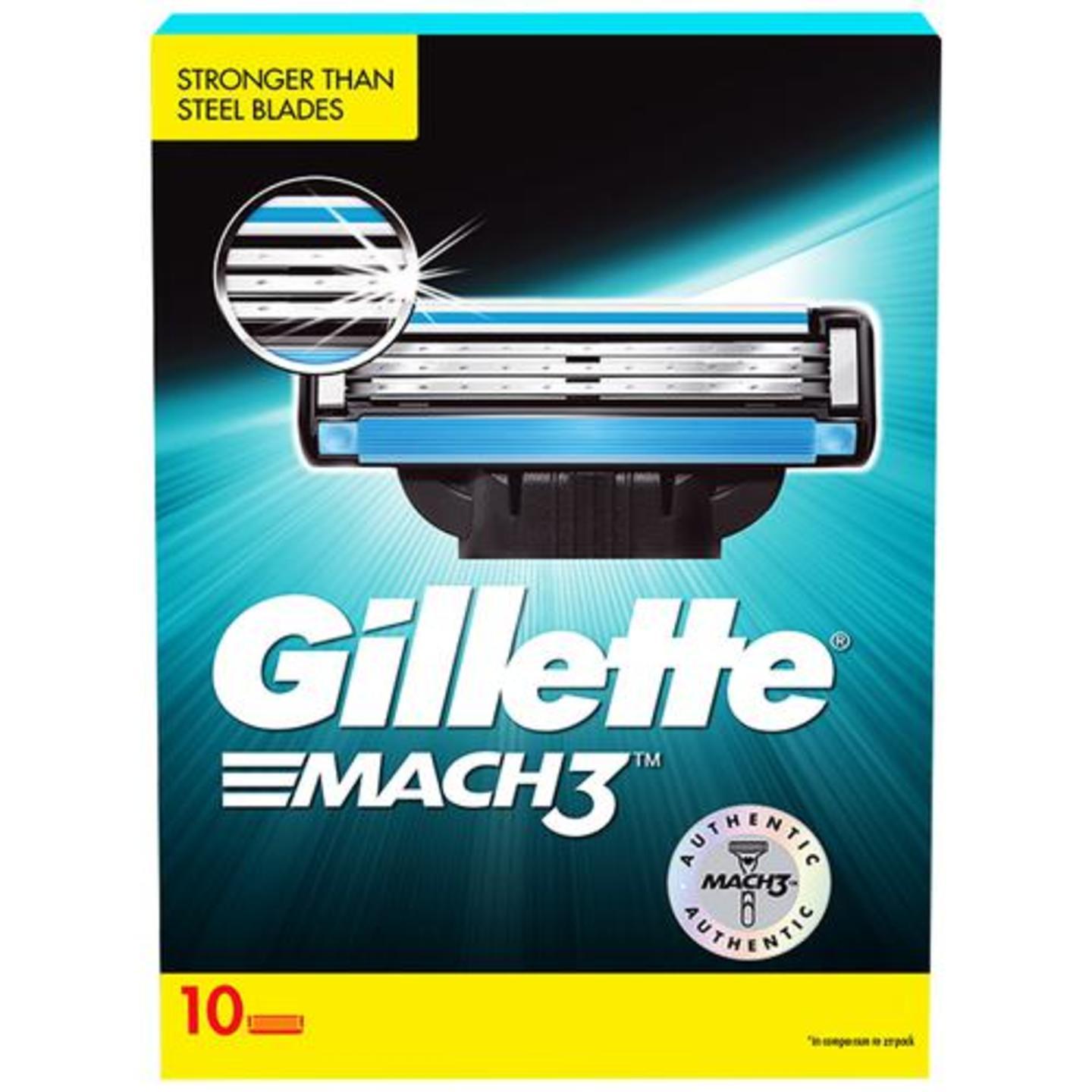 Gillette Mach 3 Shaving Blades, 10 pcs
