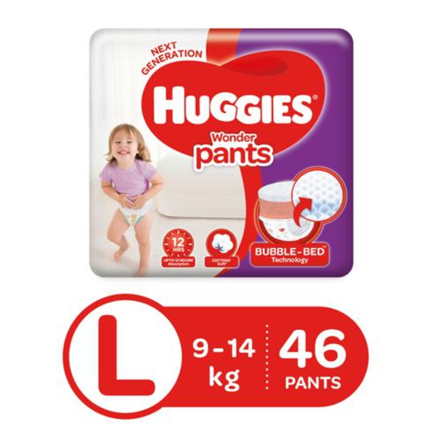 Huggies Wonder Pants Large (9-14 kg) - 46 Diaper Pants, 46 pcs