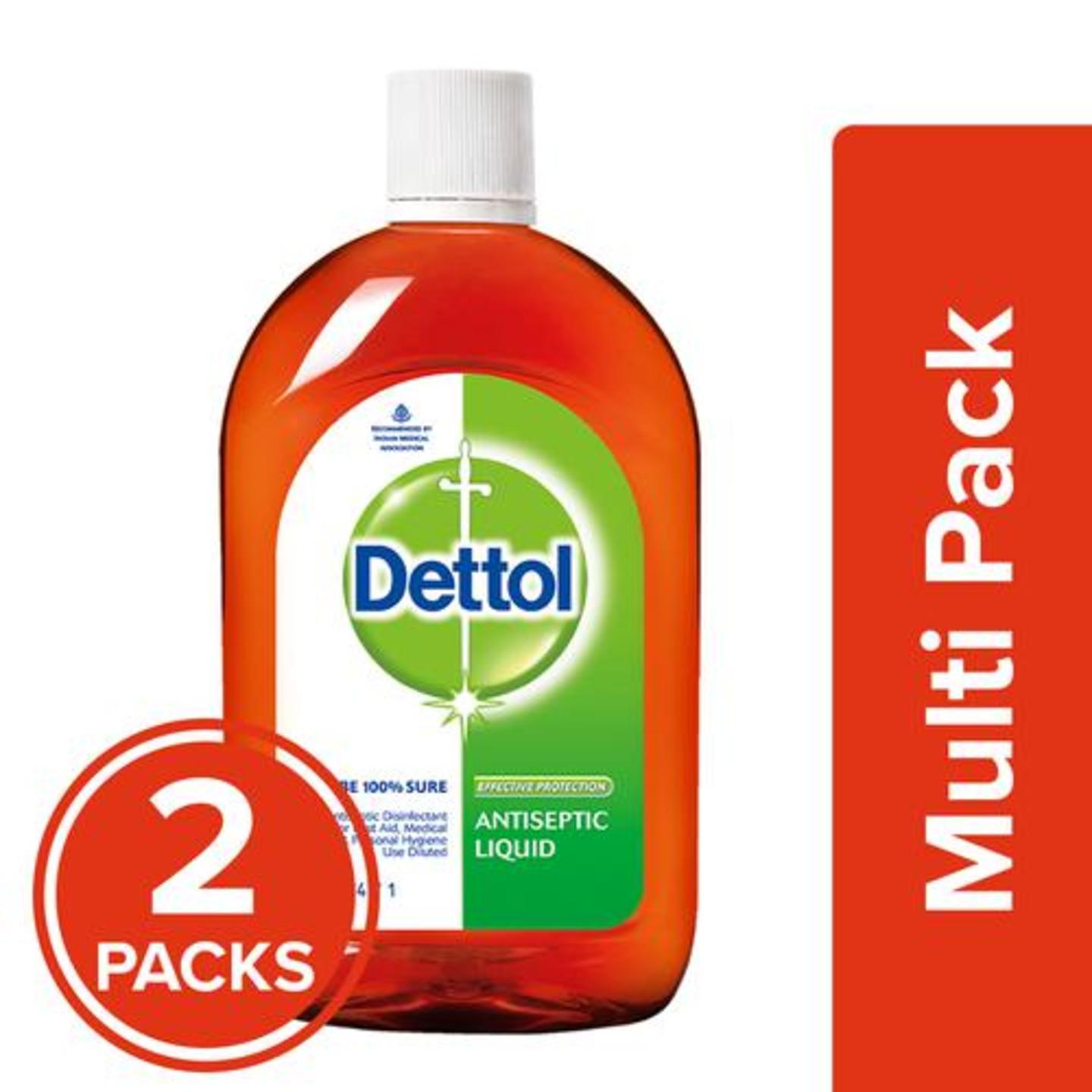 Dettol Antiseptic Disinfectant Liquid - For First Aid, Surface Cleaning, & Personal Hygiene, 550 ml Pack of 2