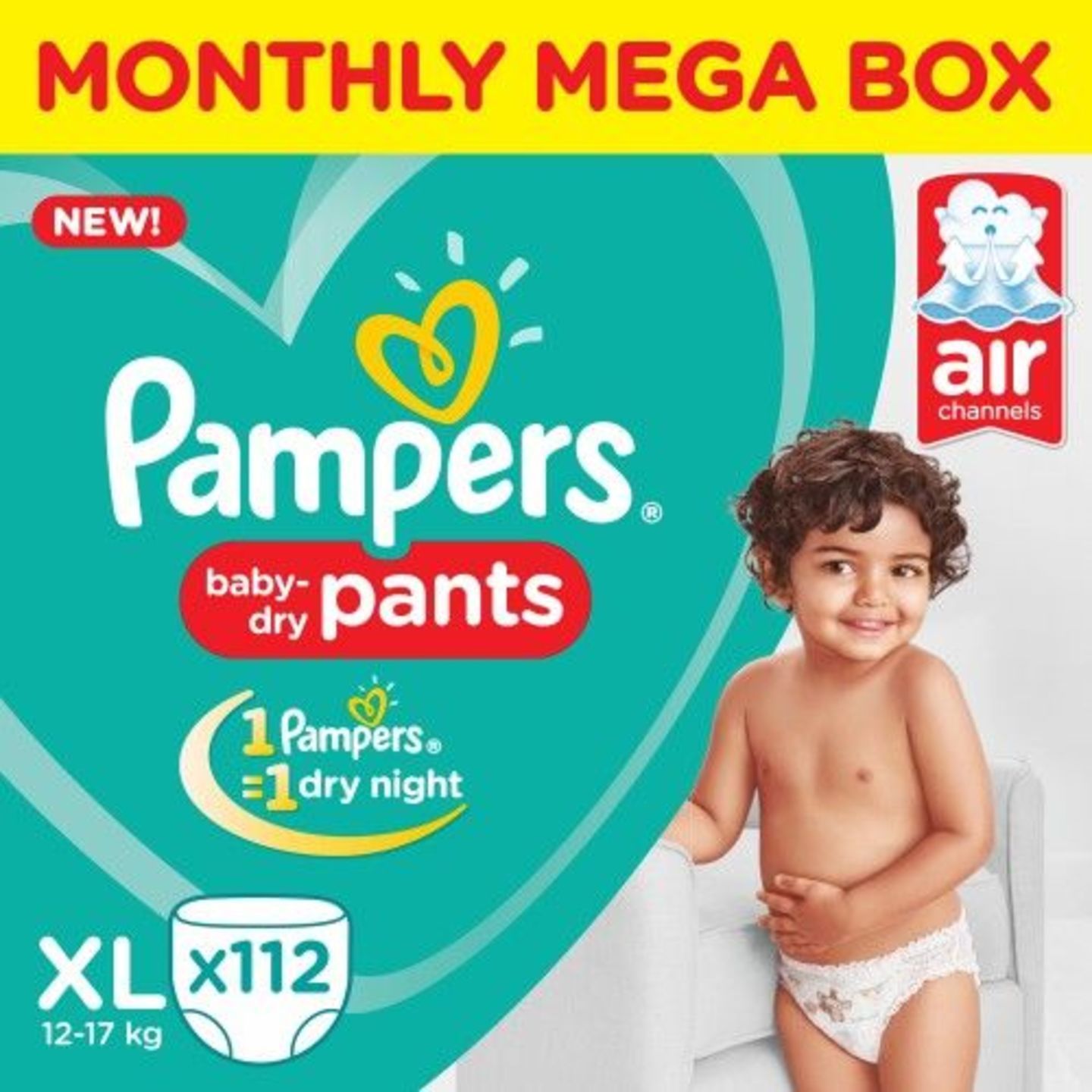 Pampers Xtra Large New Monthly Box - 112 Diaper Pants, 112 pcs