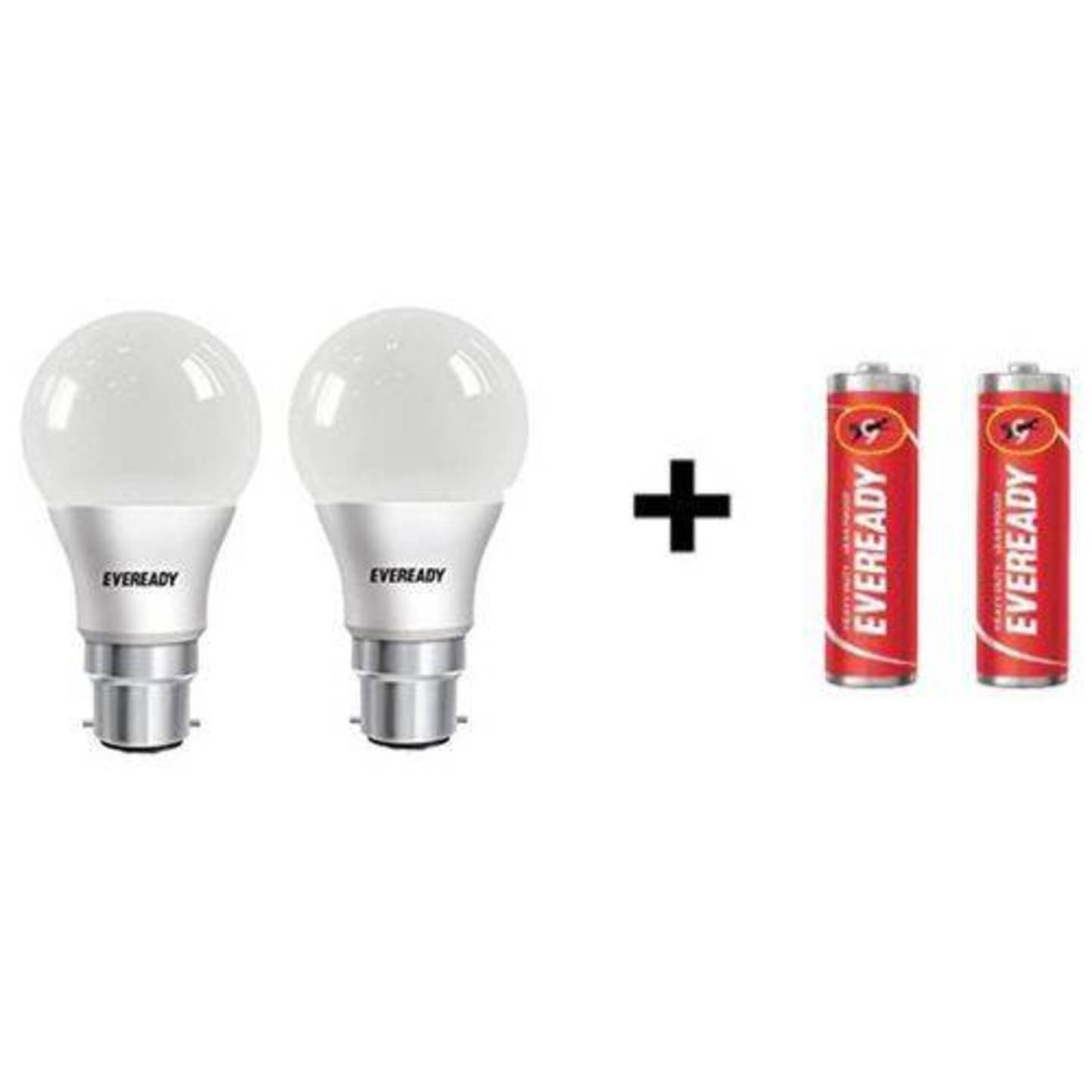 Eveready Combo - LED Bulb 9W + 9W, 2 pcs With Two AA Battery Free