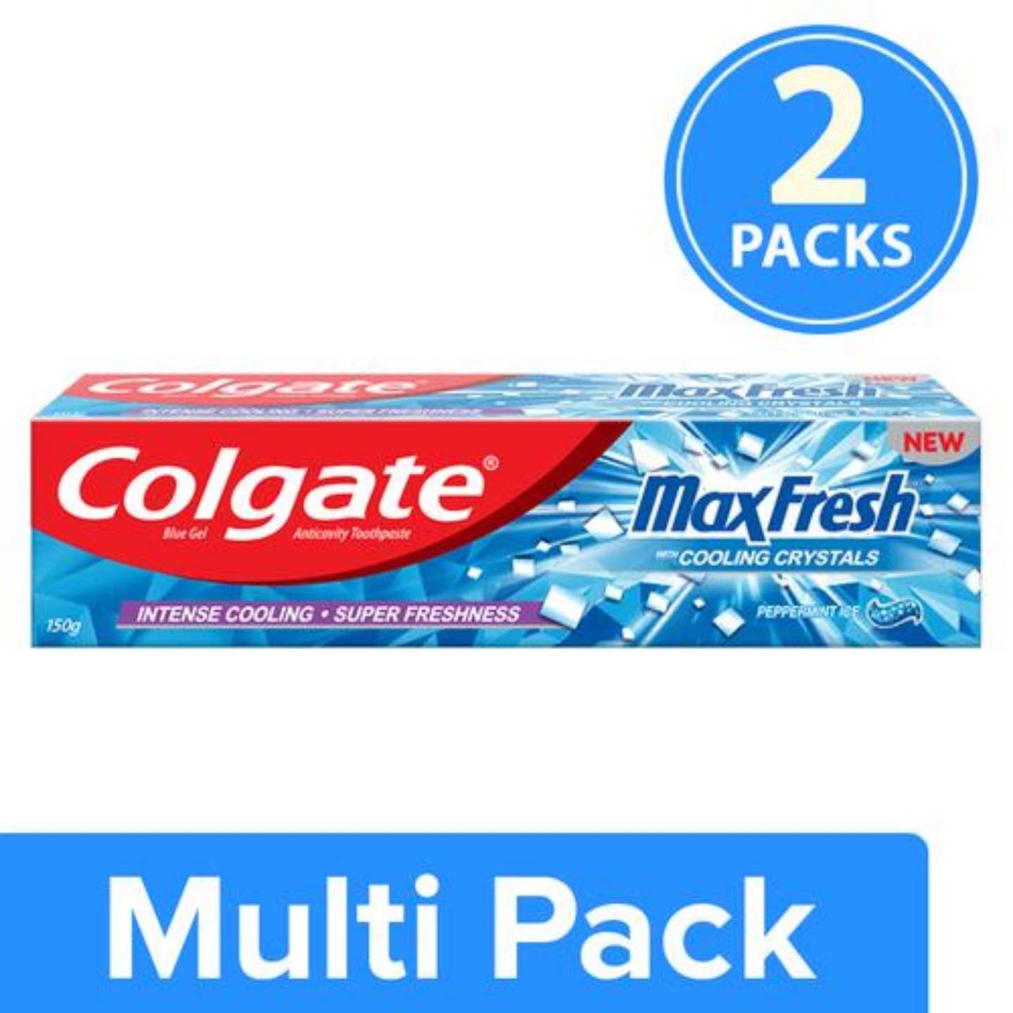 Colgate Toothpaste - Maxfresh Blue Peppermint Ice, Gel, 2x150 g Multipack